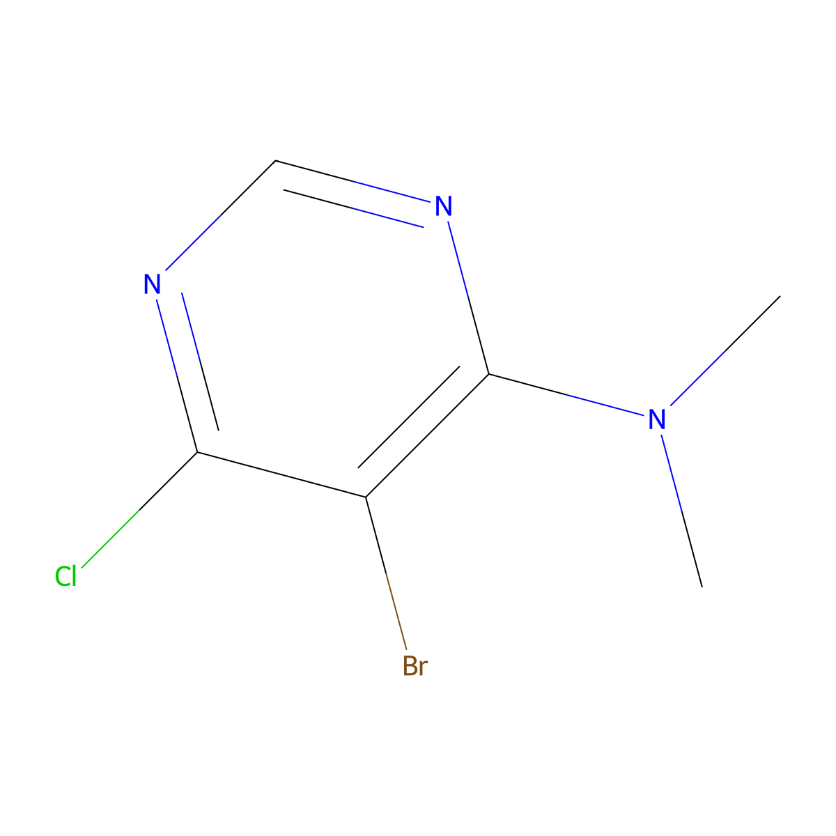 5-bromo-6-chloro-N,N-dimethylpyrimidin-4-amine molecular structure, CAS 1698113-78-8