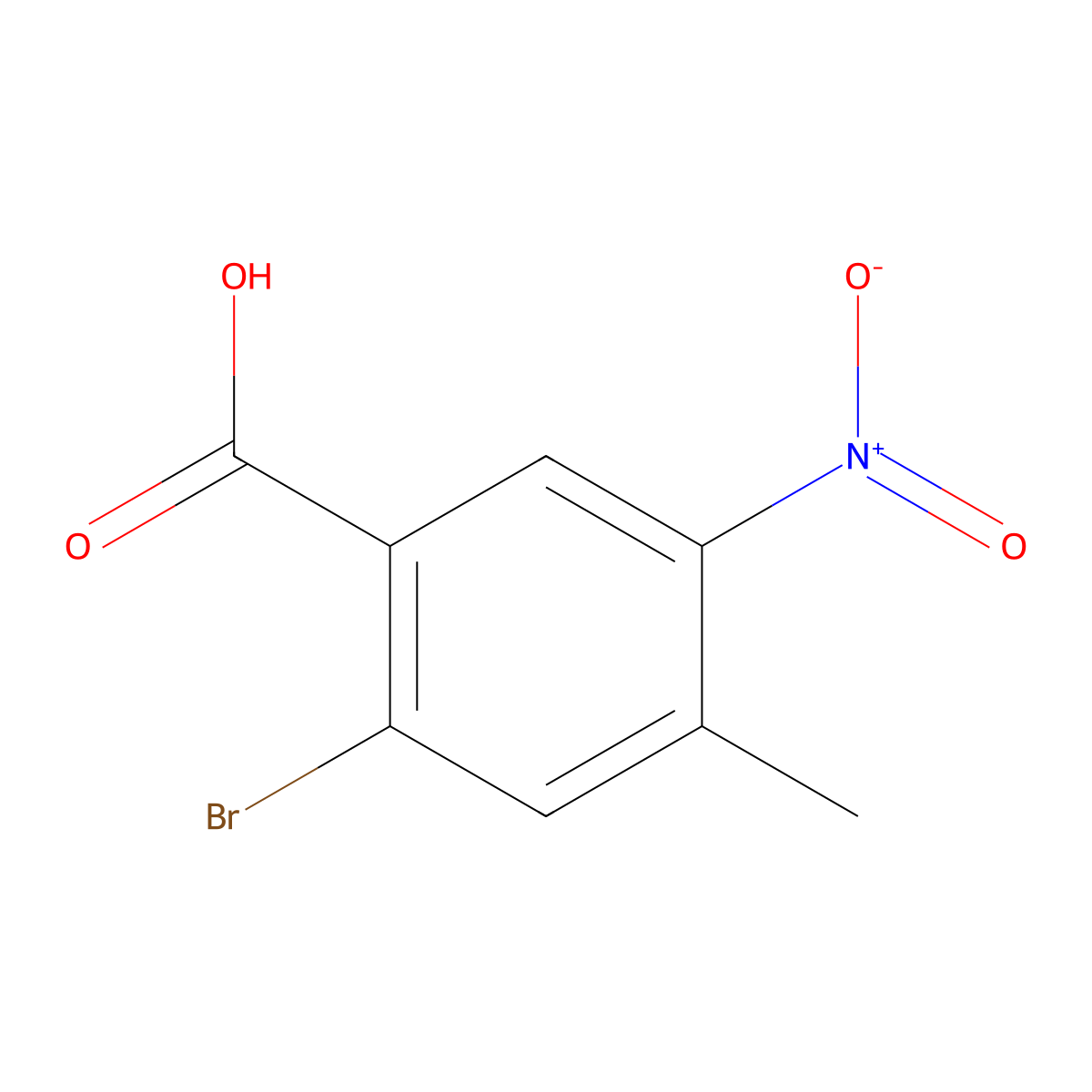 2-Bromo-4-methyl-5-nitrobenzoic acid molecular structure, CAS 1698117-49-5