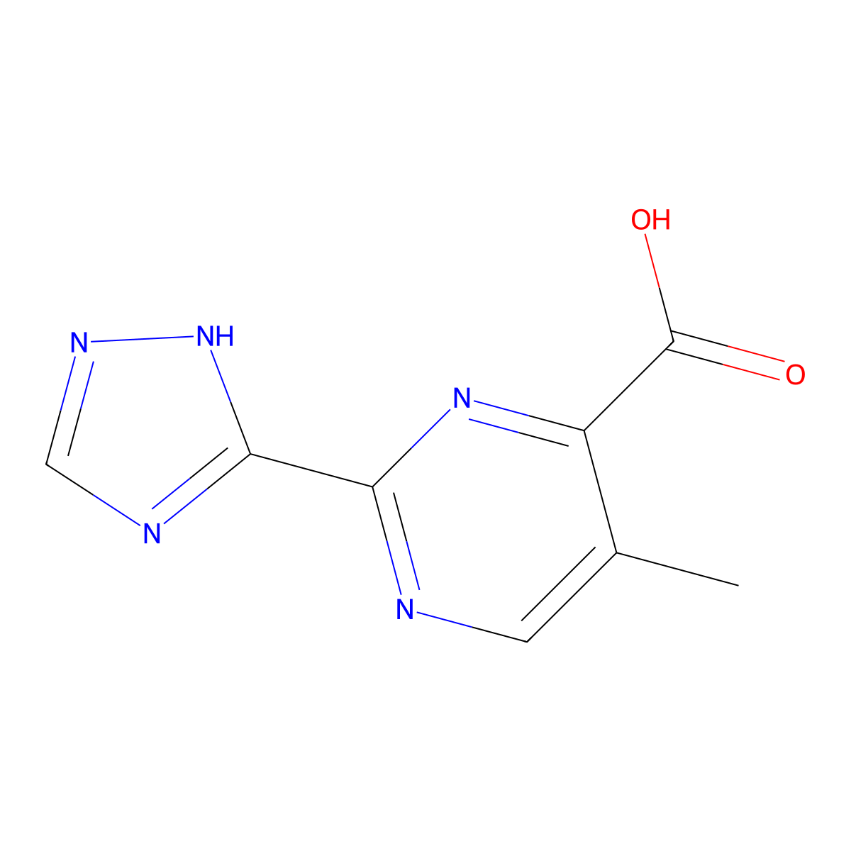 5-Methyl-2-(4H-1,2,4-triazol-3-yl)pyrimidine-4-carboxylic acid molecular structure, CAS 1698117-99-5