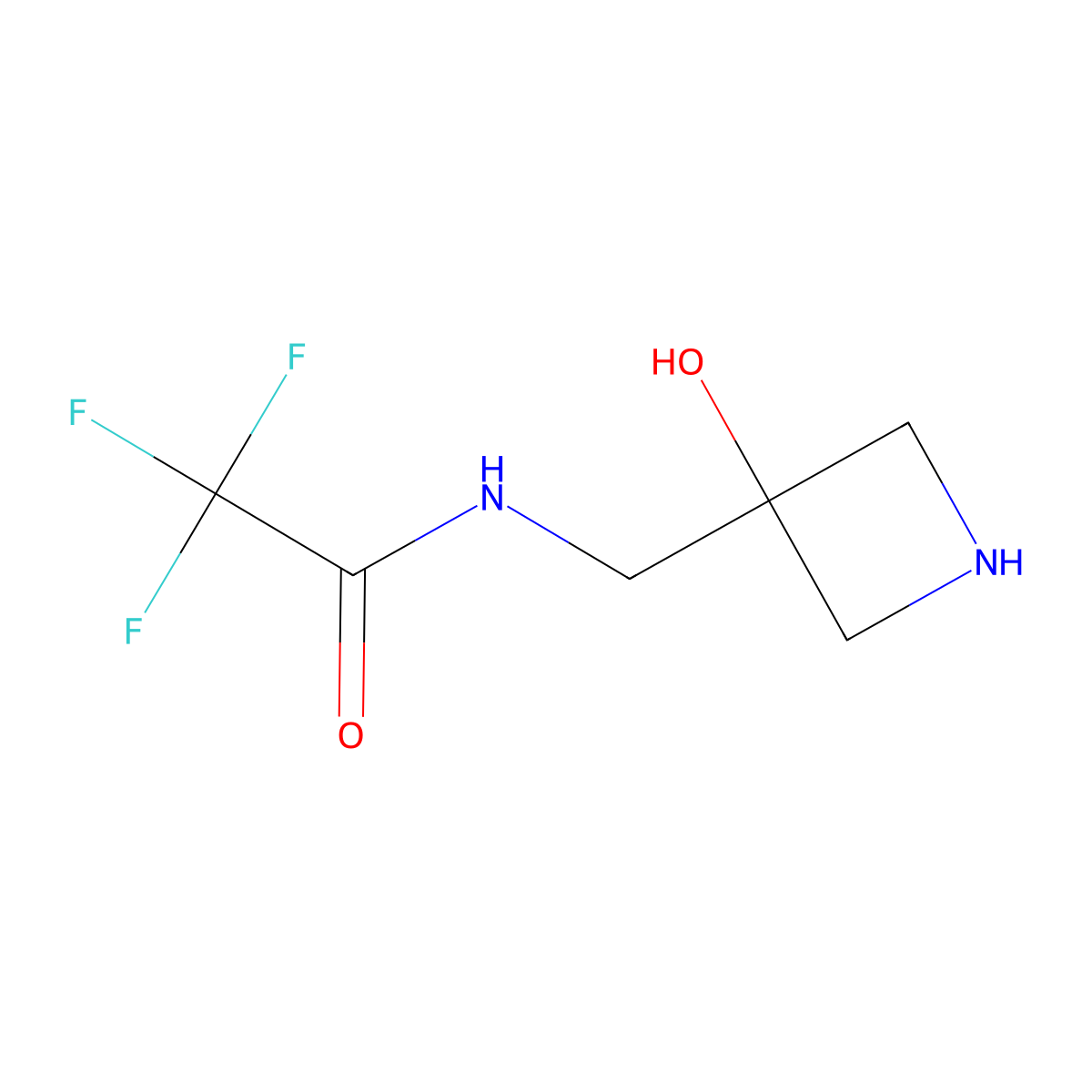 2,2,2-trifluoro-N-[(3-hydroxyazetidin-3-yl)methyl]acetamide molecular structure, CAS 1698122-08-5