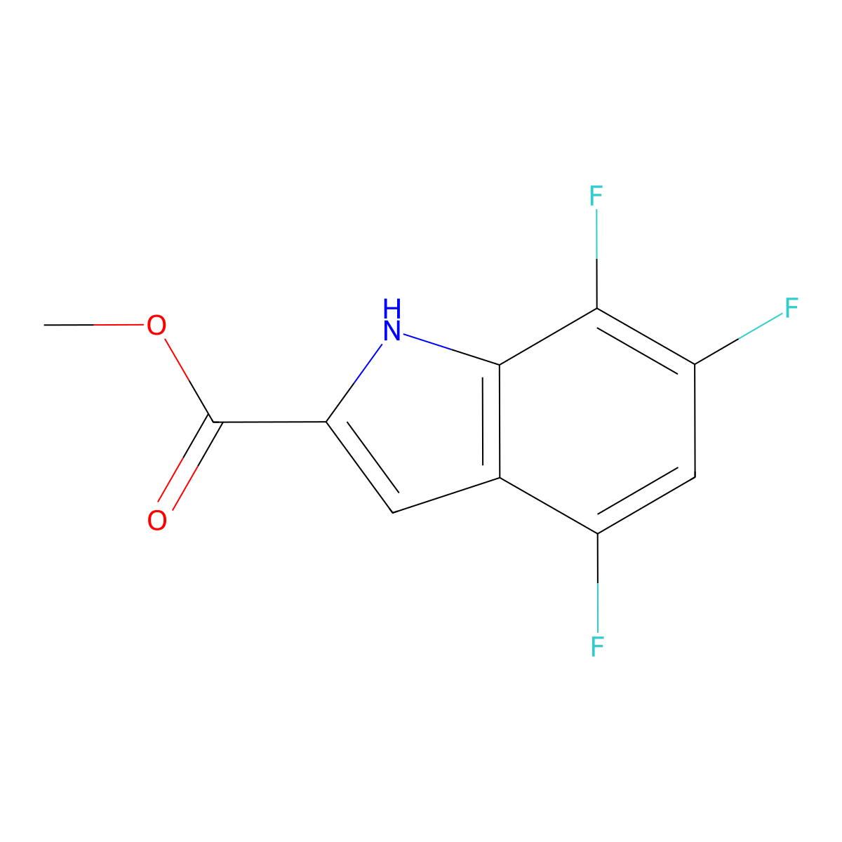 methyl 4,6,7-trifluoro-1H-indole-2-carboxylate molecular structure, CAS 1698129-26-8