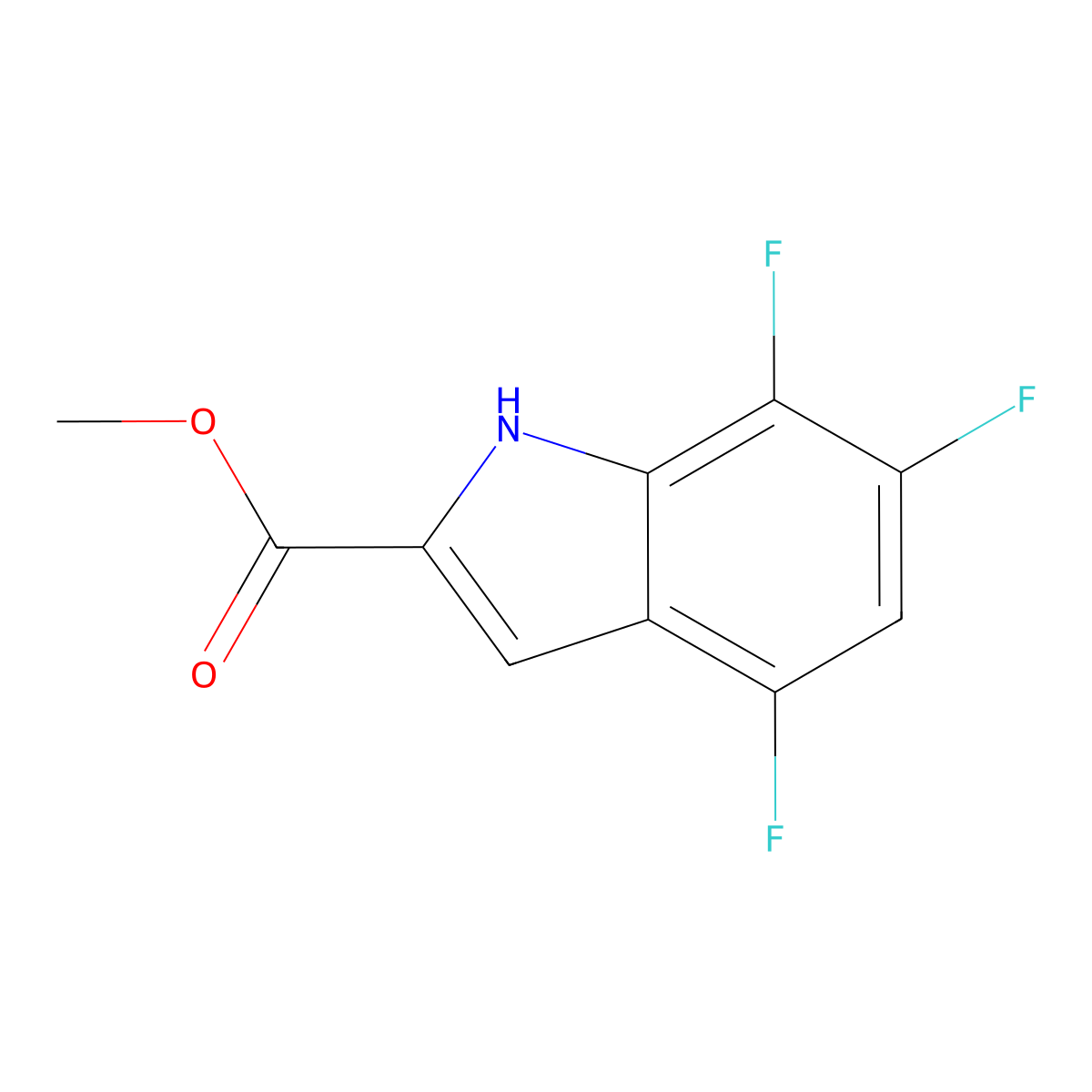 methyl 4,6,7-trifluoro-1H-indole-2-carboxylate molecular structure, CAS 1698129-26-8