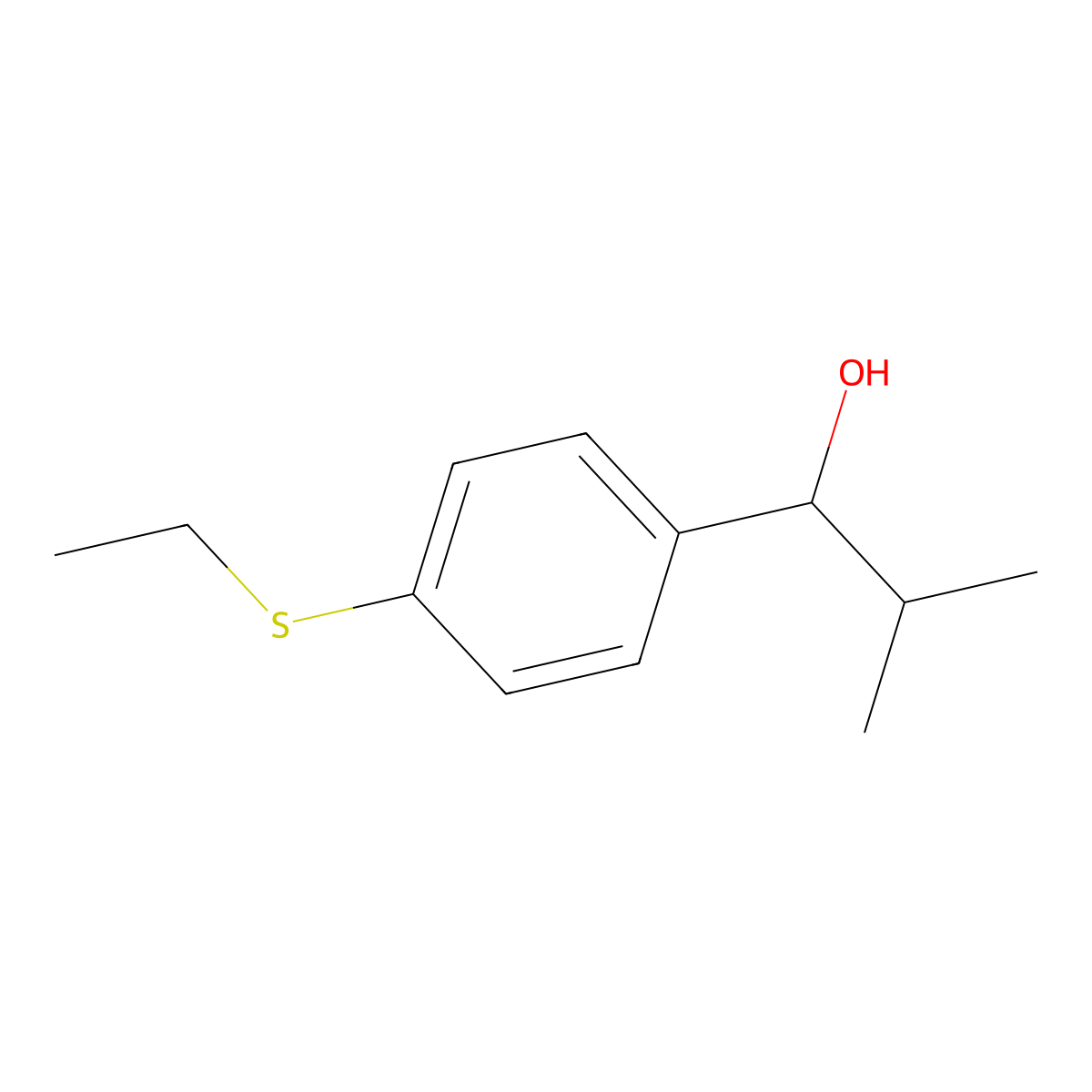 1-(4-(Ethylthio)phenyl)-2-methylpropan-1-ol molecular structure, CAS 1698132-78-3