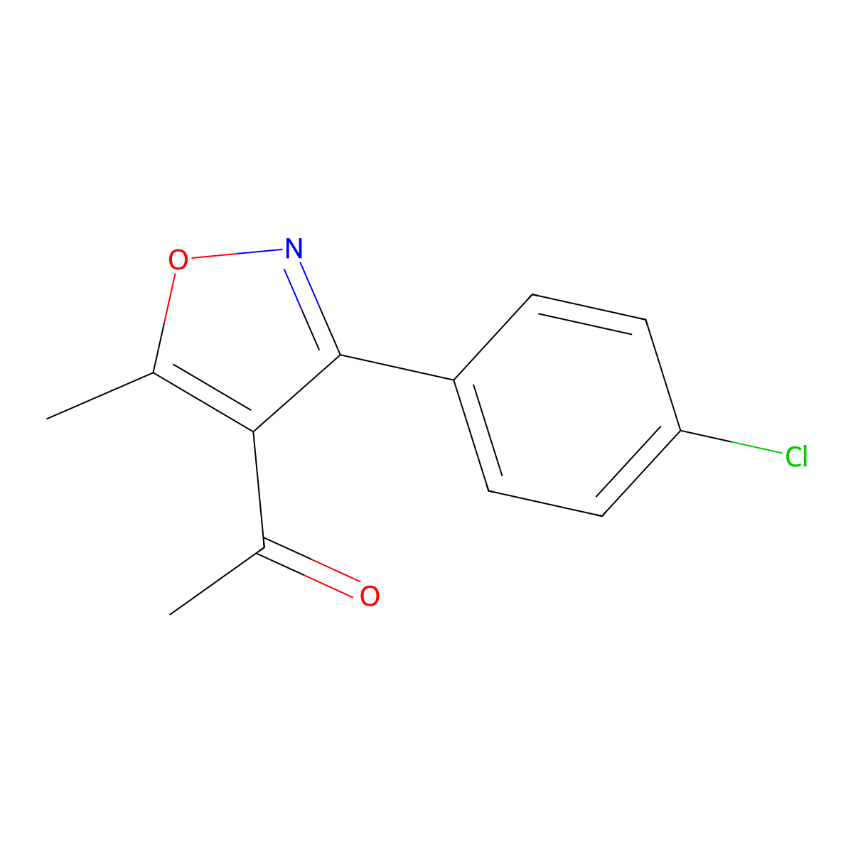 1-[3-(4-Chlorophenyl)-5-Methylisoxazol-4-Yl]Ethan-1-One molecular structure, CAS 169814-48-6