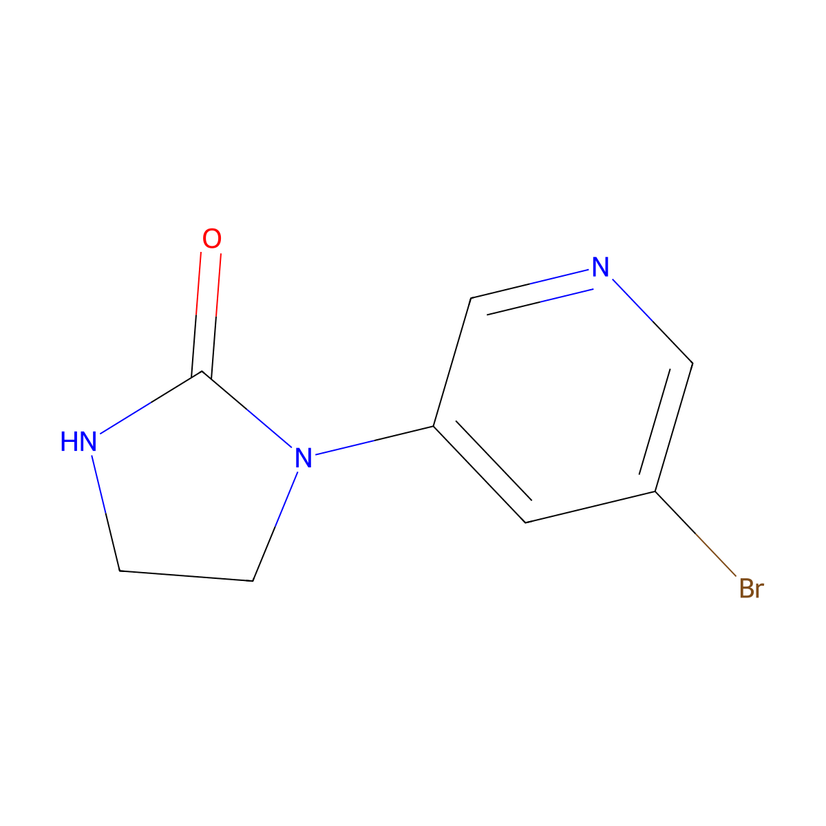 1-(5-Bromopyridin-3-yl)imidazolidin-2-one molecular structure, CAS 1698143-08-6