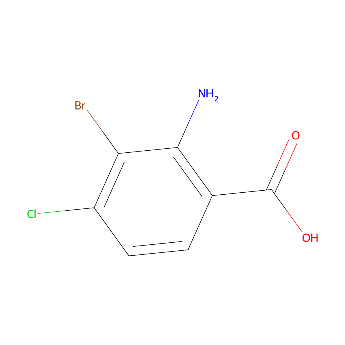 2-Amino-3-bromo-4-chlorobenzoic acid molecular structure, CAS 1698146-49-4