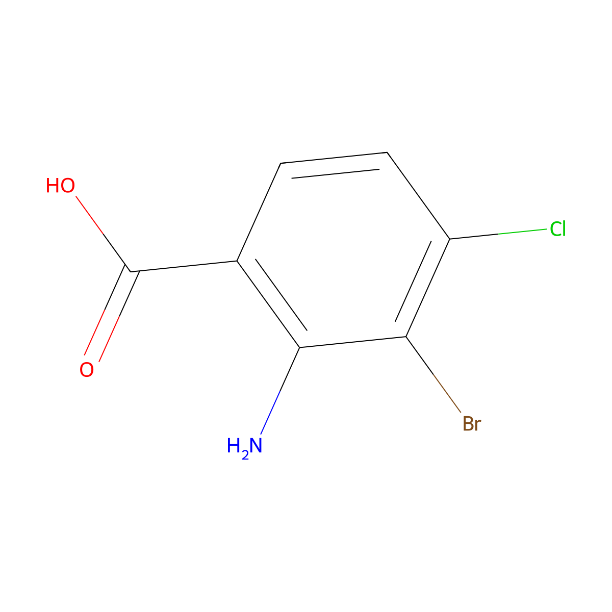 2-Amino-3-bromo-4-chlorobenzoic acid molecular structure, CAS 1698146-49-4