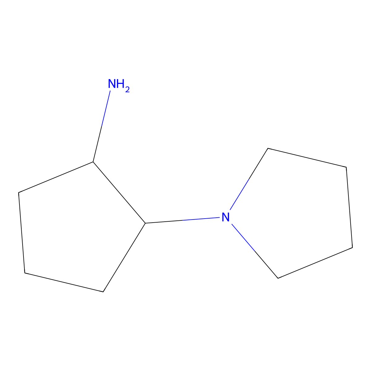 2-(Pyrrolidin-1-yl)cyclopentan-1-amine molecular structure, CAS 169815-76-3