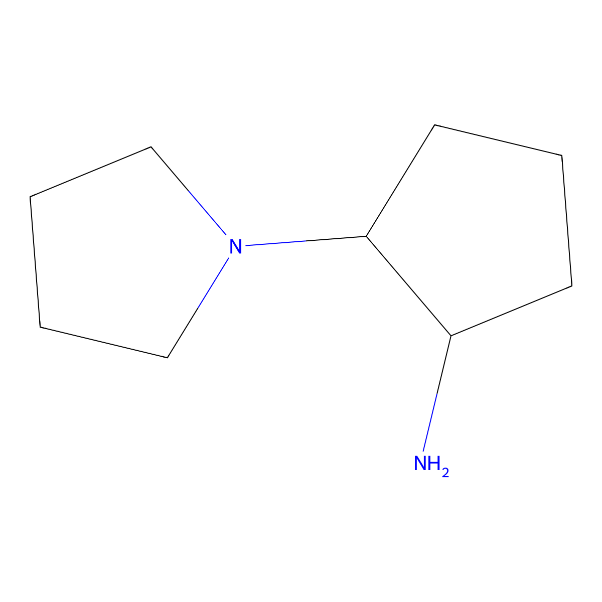 2-(Pyrrolidin-1-yl)cyclopentan-1-amine molecular structure, CAS 169815-76-3