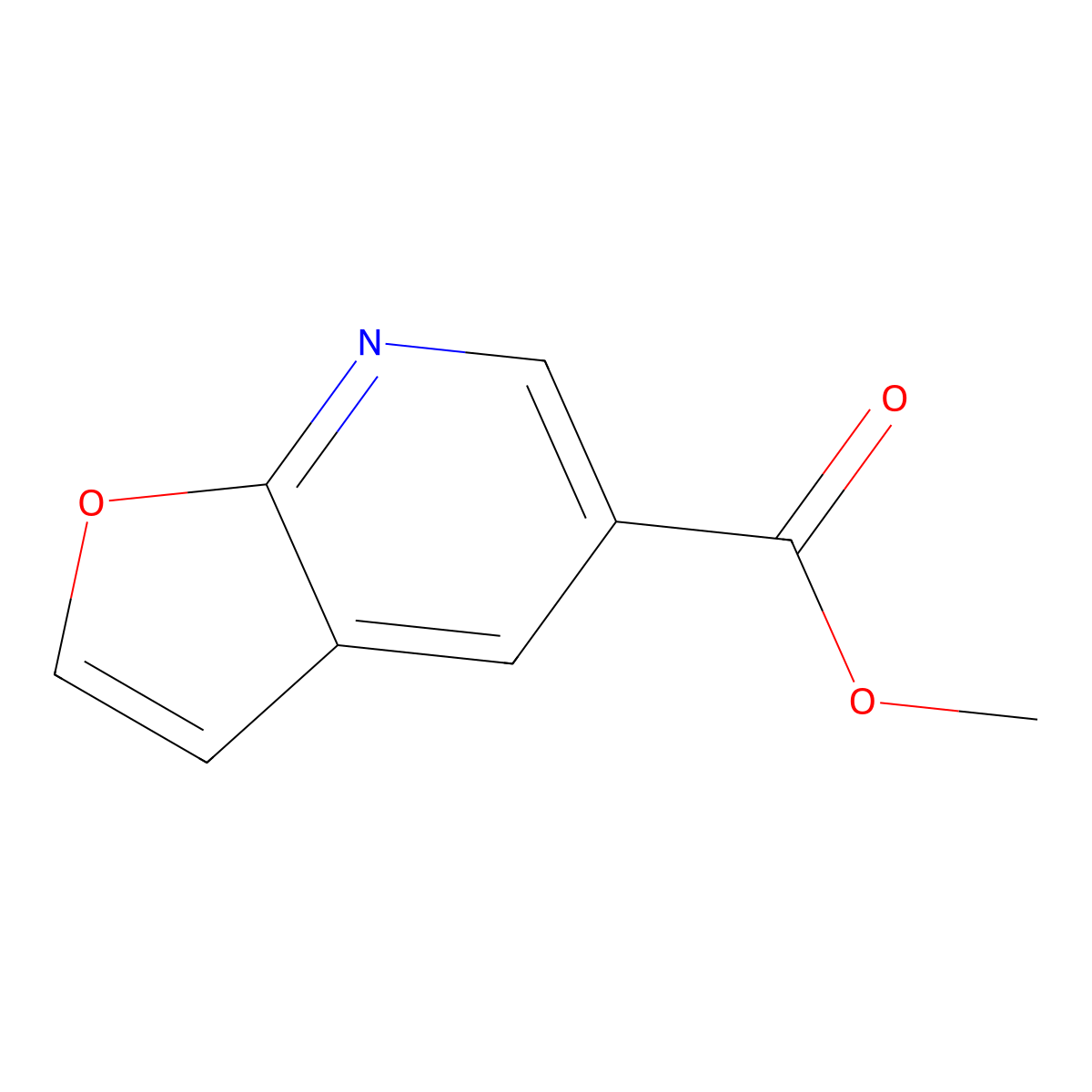 Methyl furo[2,3-b]pyridine-5-carboxylate molecular structure, CAS 169815-80-9