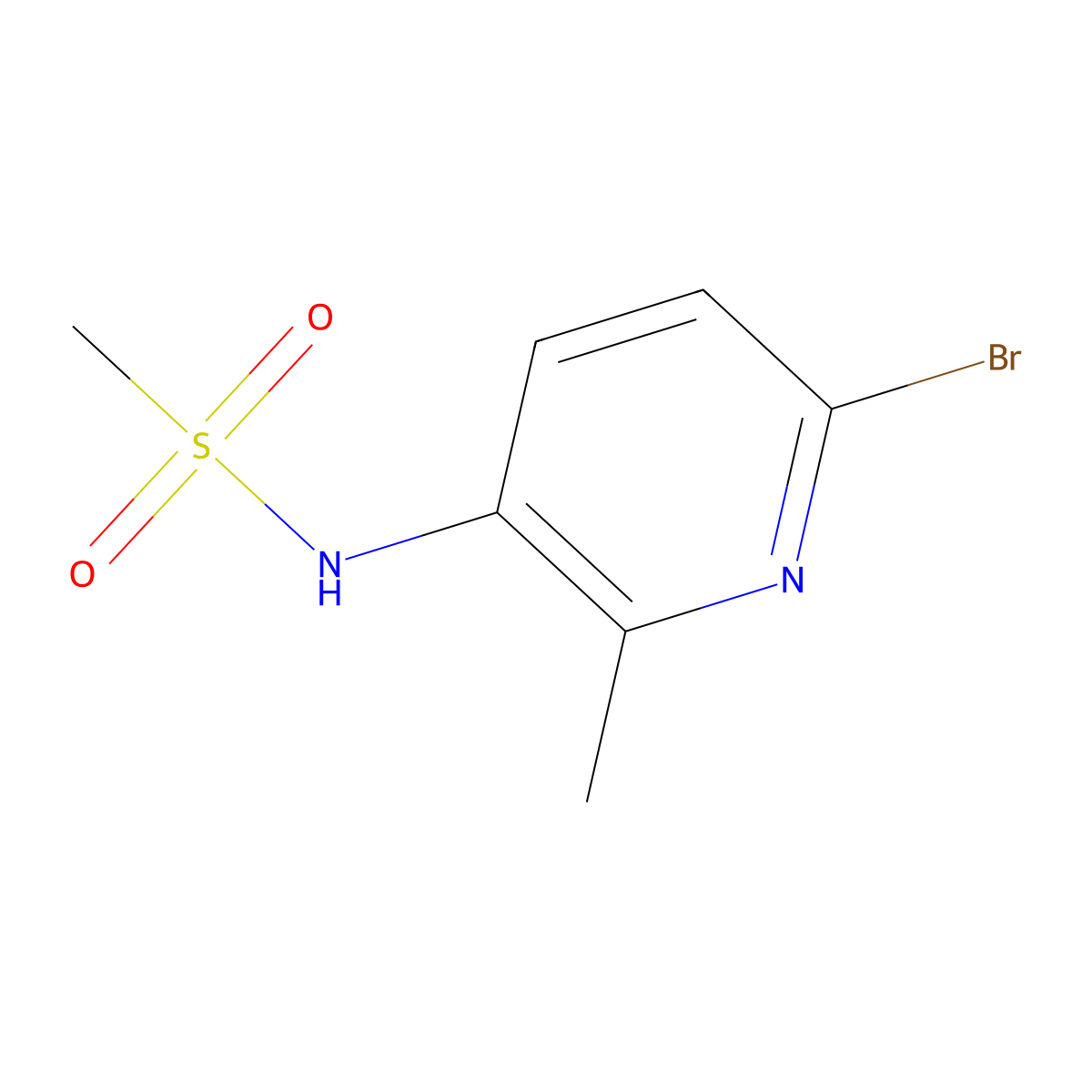 N-(6-Bromo-2-methylpyridin-3-yl)methanesulfonamide molecular structure, CAS 1698150-87-6