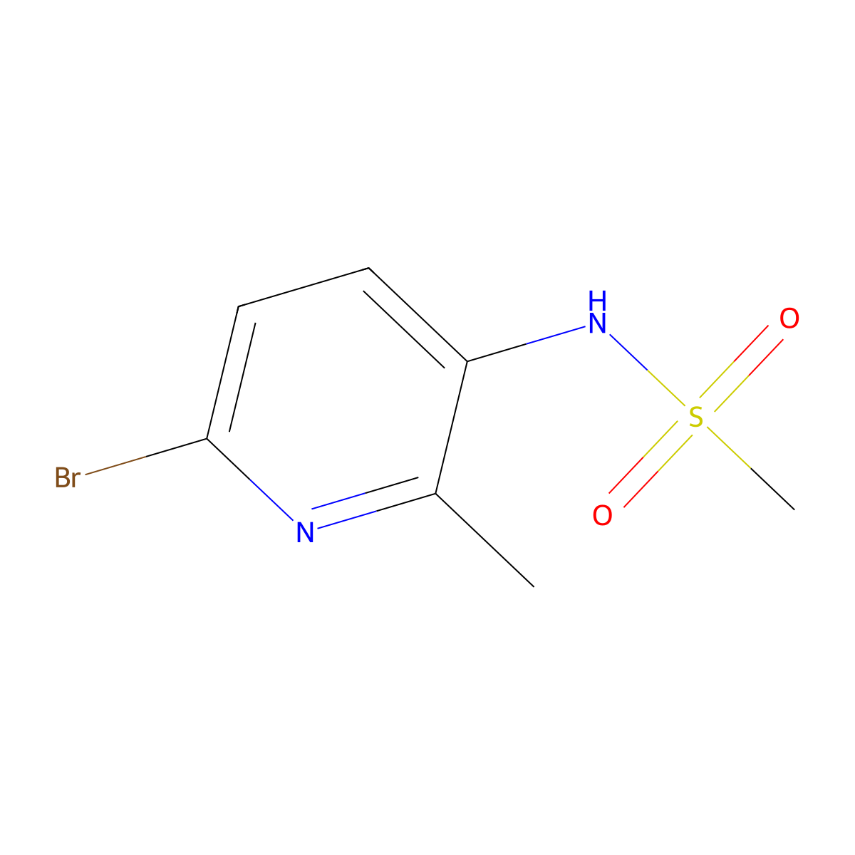 N-(6-Bromo-2-methylpyridin-3-yl)methanesulfonamide molecular structure, CAS 1698150-87-6