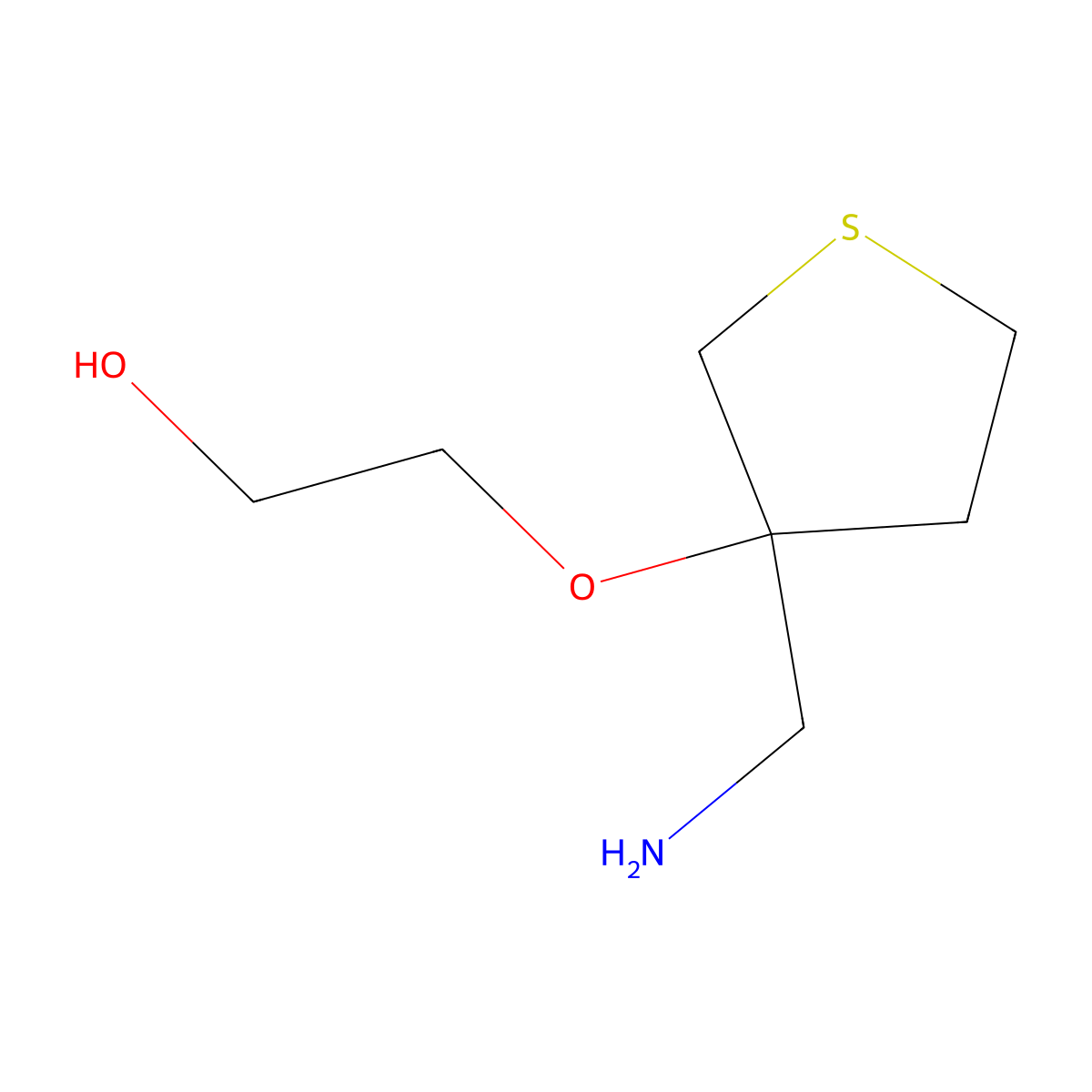 2-((3-(Aminomethyl)thiolan-3-yl)oxy)ethan-1-ol molecular structure, CAS 1698157-65-1