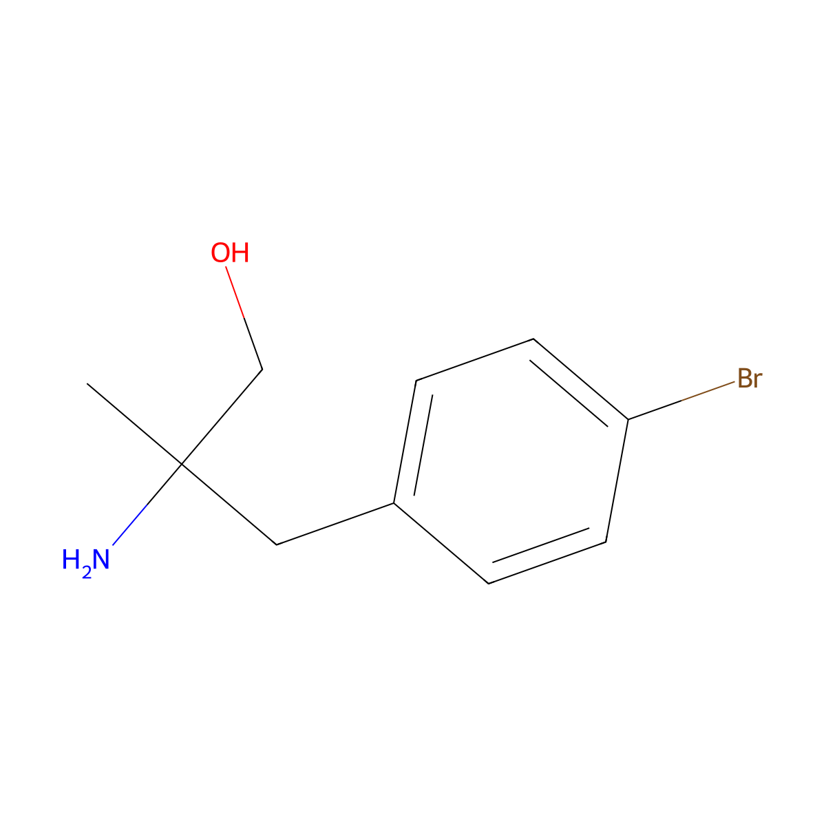 2-Amino-3-(4-bromophenyl)-2-methylpropan-1-ol molecular structure, CAS 1698164-05-4