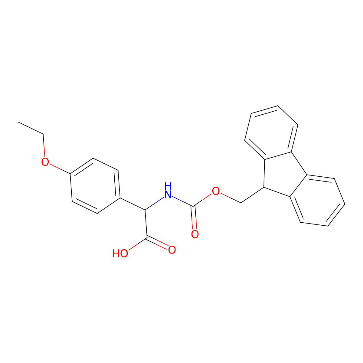 2-(4-ethoxyphenyl)-2-({[(9H-fluoren-9-yl)methoxy]carbonyl}amino)acetic acid molecular structure, CAS 1698195-86-6