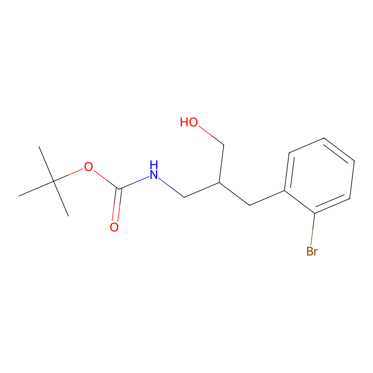 b-[(Boc-amino)methyl]-2-bromobenzenepropanol molecular structure, CAS 1698197-59-9