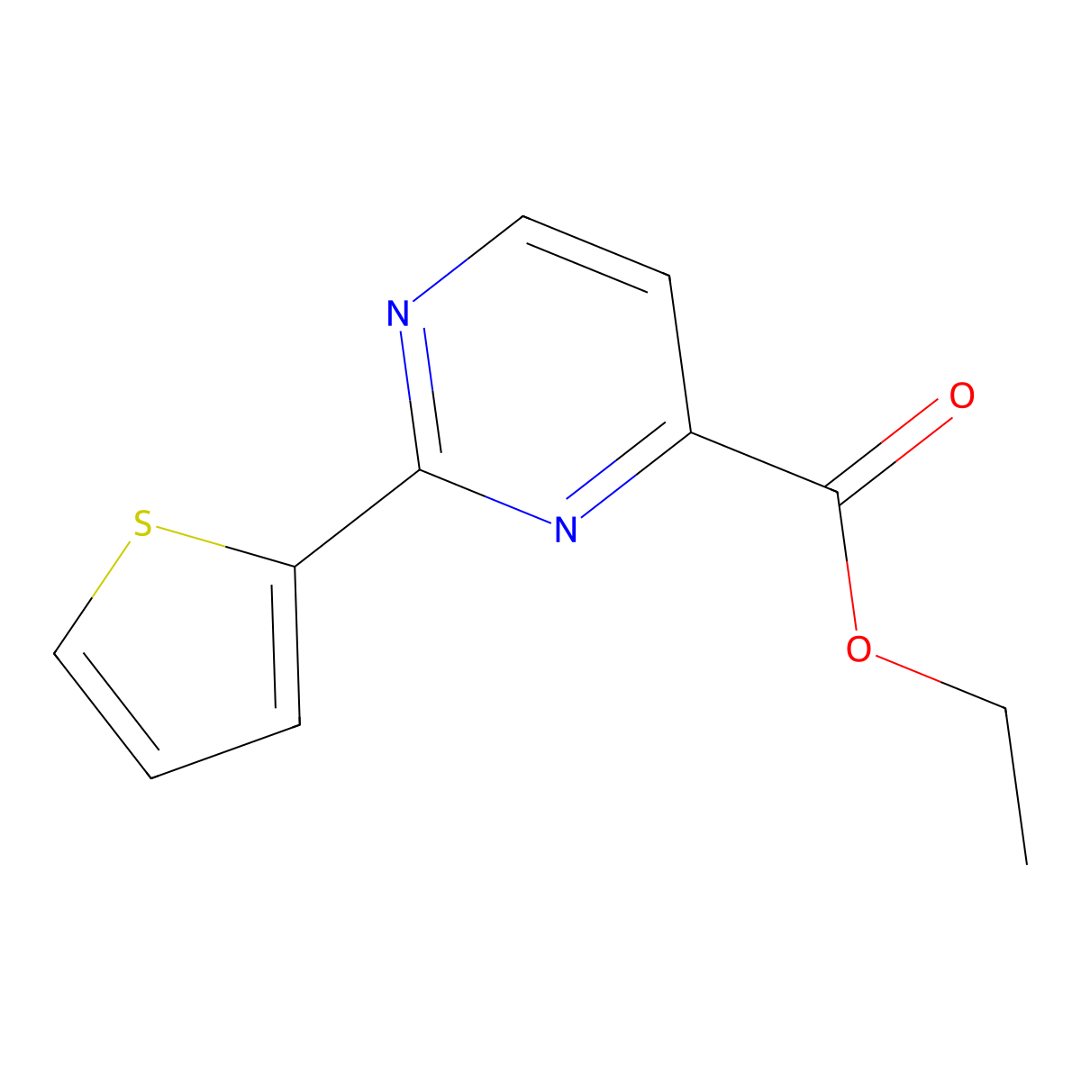 Ethyl 2-(thiophen-2-yl)pyrimidine-4-carboxylate molecular structure, CAS 1698220-52-8