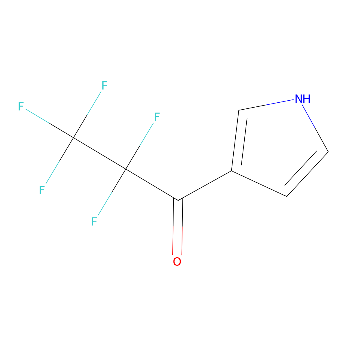 2,2,3,3,3-pentafluoro-1-(1H-pyrrol-3-yl)propan-1-one molecular structure, CAS 1698234-89-7