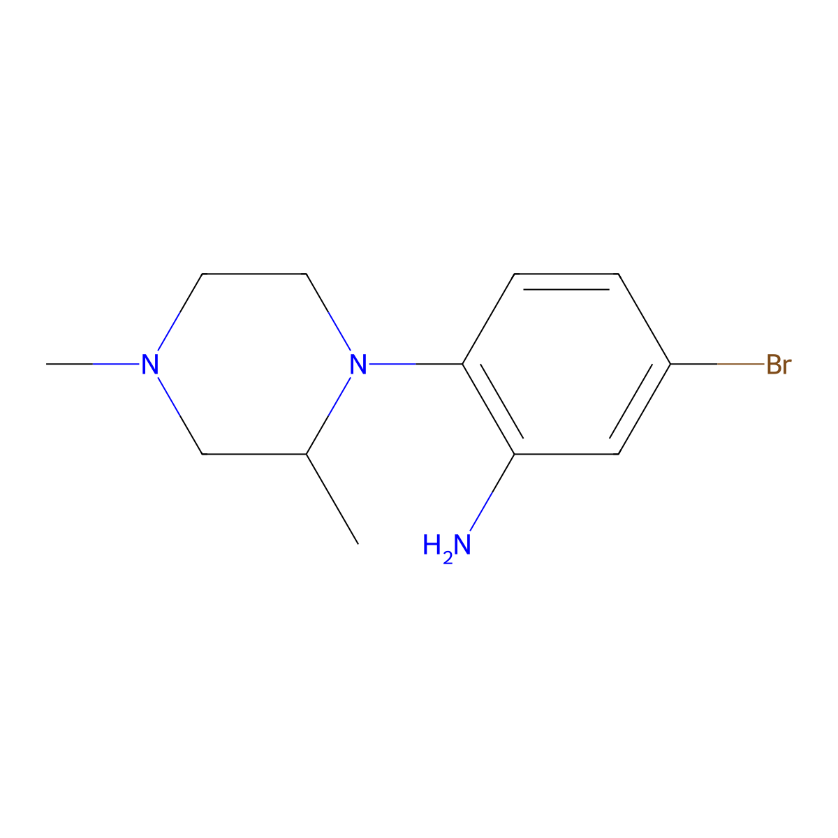 5-Bromo-2-(2,4-dimethylpiperazin-1-yl)aniline molecular structure, CAS 1698243-60-5