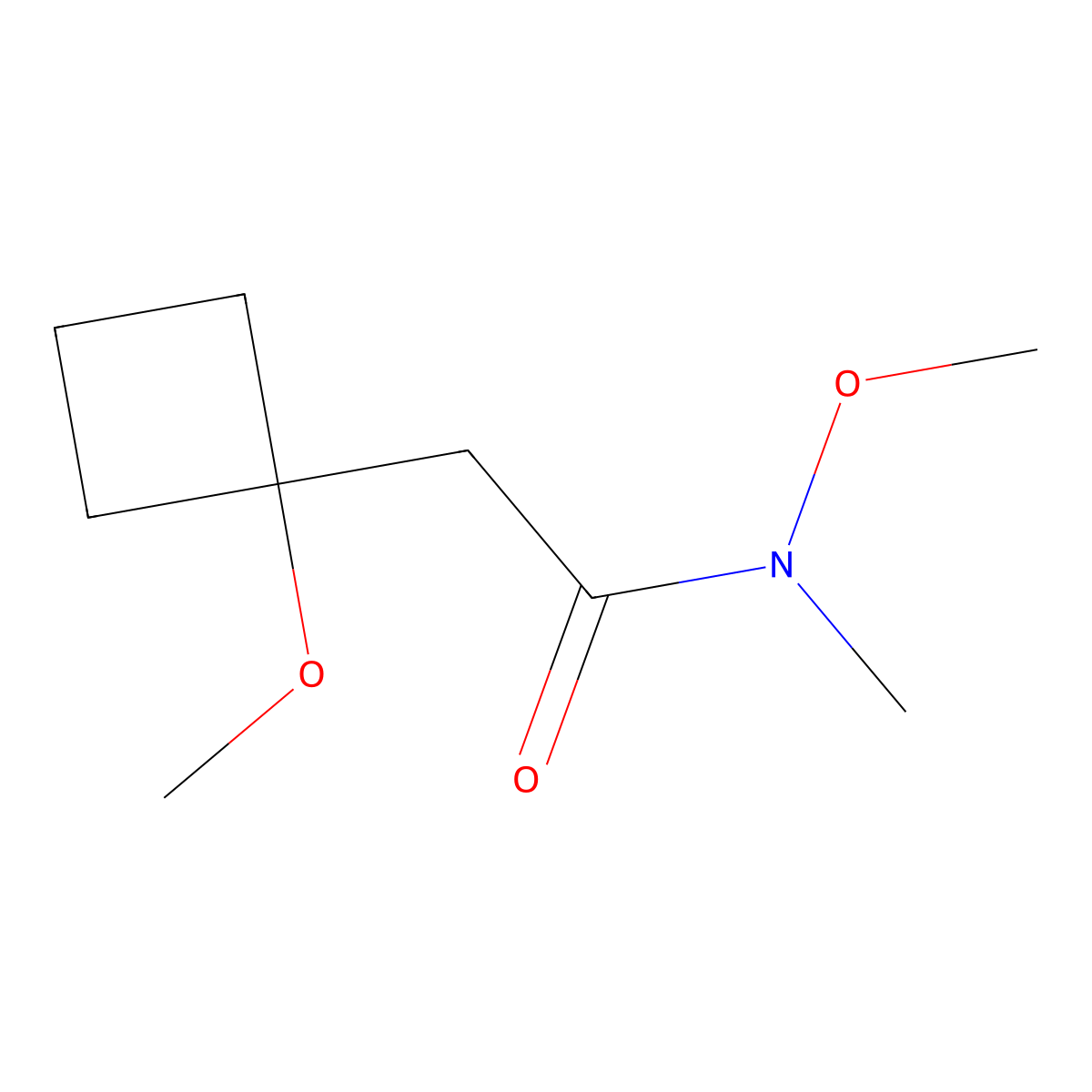 N-methoxy-2-(1-methoxycyclobutyl)-N-methylacetamide molecular structure, CAS 1698246-60-4