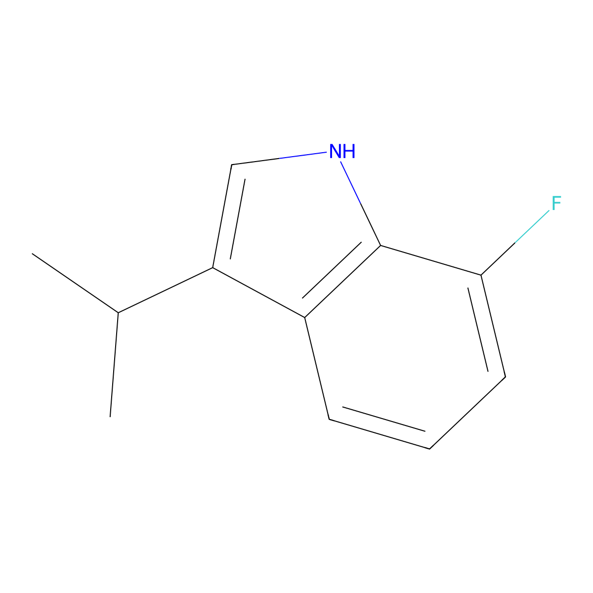 7-Fluoro-3-isopropyl-1H-indole molecular structure, CAS 1698255-96-7