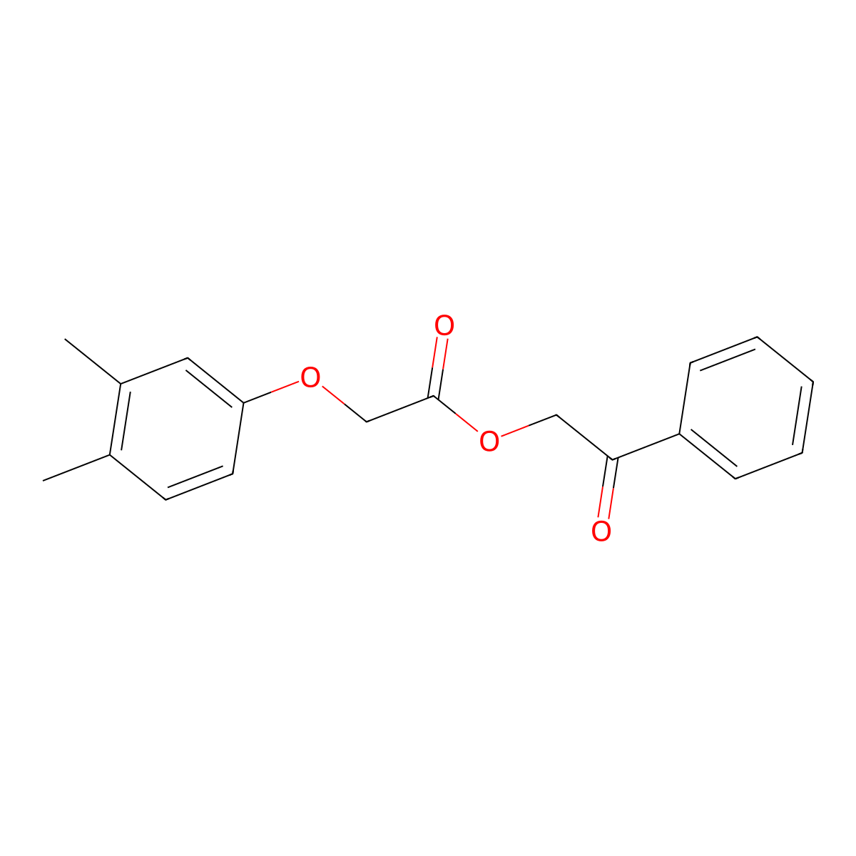 2-Oxo-2-phenylethyl (3,4-dimethylphenoxy)acetate molecular structure, CAS 169826-07-7