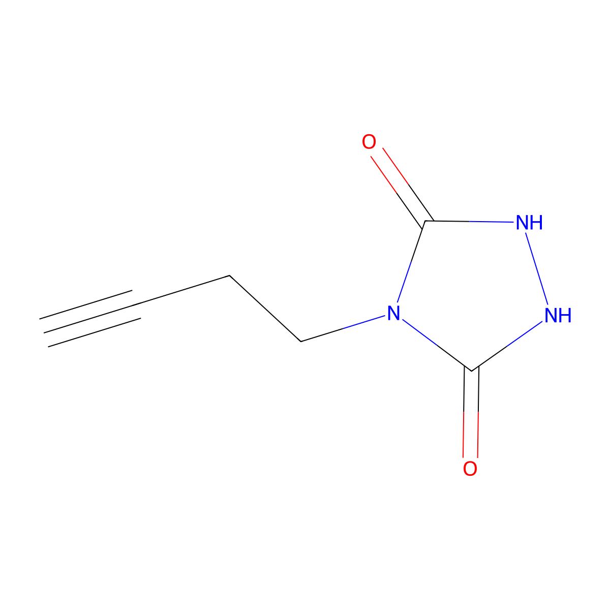 4-(But-3-yn-1-yl)-1,2,4-triazolidine-3,5-dione molecular structure, CAS 1698269-97-4
