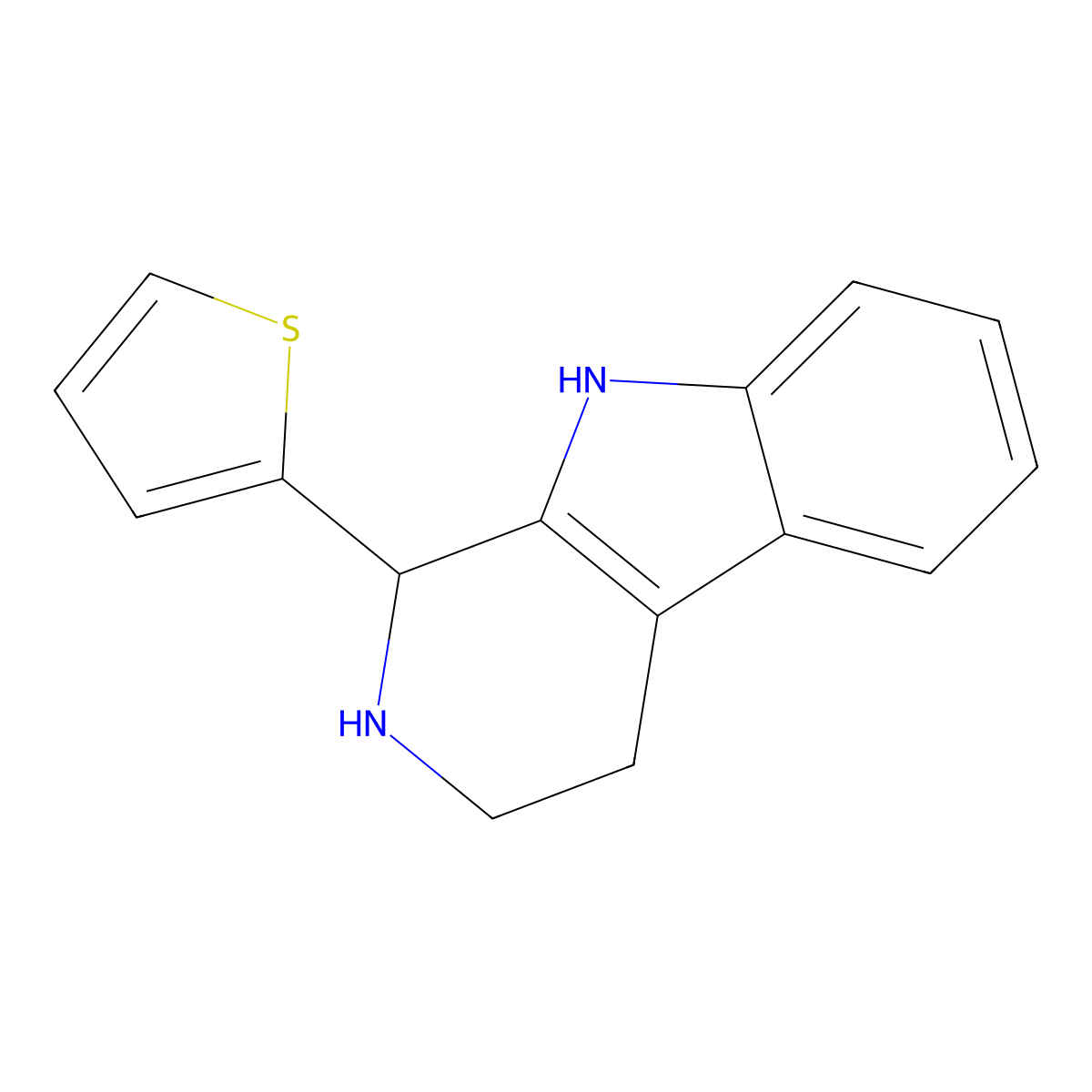 1H-Pyrido[3,4-b]indole, 2,3,4,9-tetrahydro-1-(2-thienyl)- molecular structure, CAS 169827-91-2