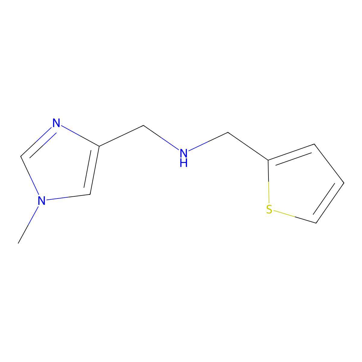 [(1-methyl-1H-imidazol-4-yl)methyl][(thiophen-2-yl)methyl]amine molecular structure, CAS 1698270-88-0