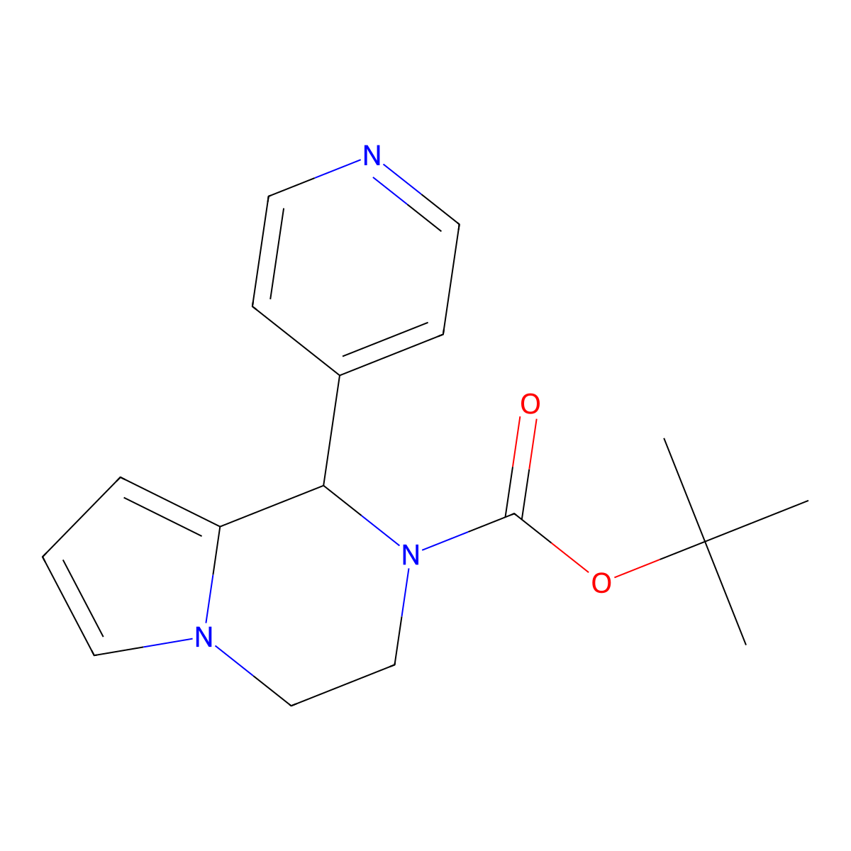 tert-butyl 1-(pyridin-4-yl)-1H,2H,3H,4H-pyrrolo[1,2-a]pyrazine-2-carboxylate molecular structure, CAS 1698278-54-4