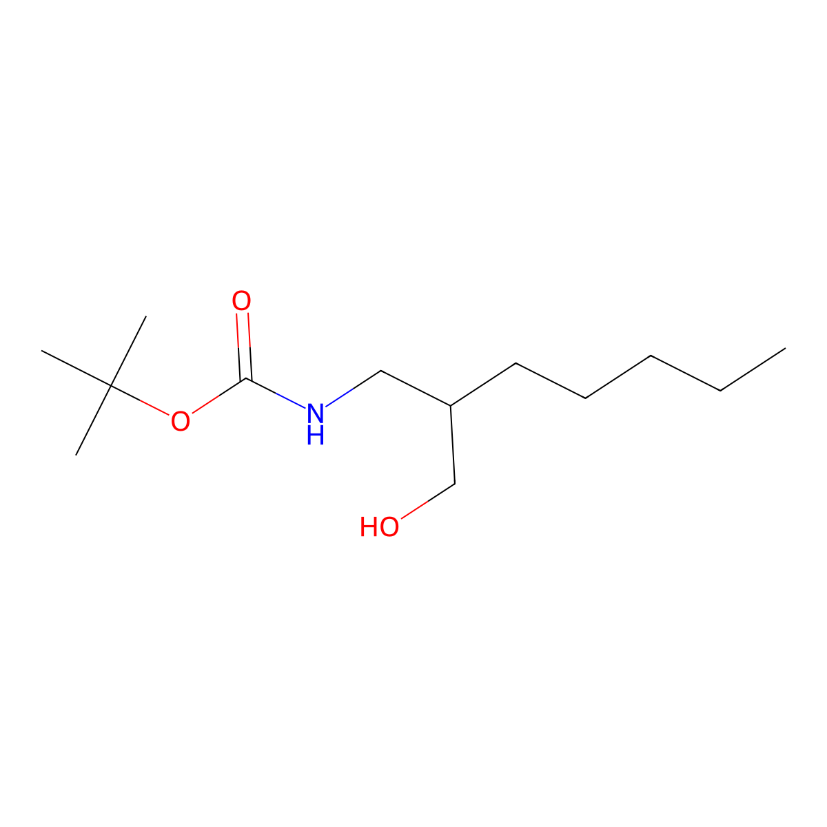 tert-butyl N-(3-hydroxy-2-pentylpropyl)carbamate molecular structure, CAS 1698290-18-4