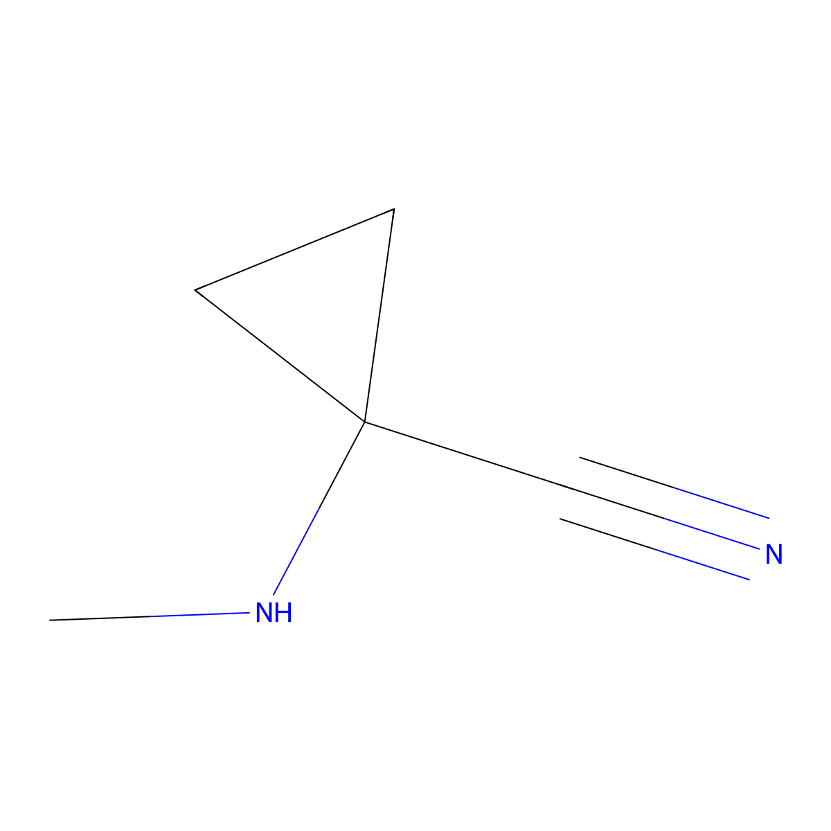 1-(Methylamino)cyclopropane-1-carbonitrile molecular structure, CAS 1698290-52-6