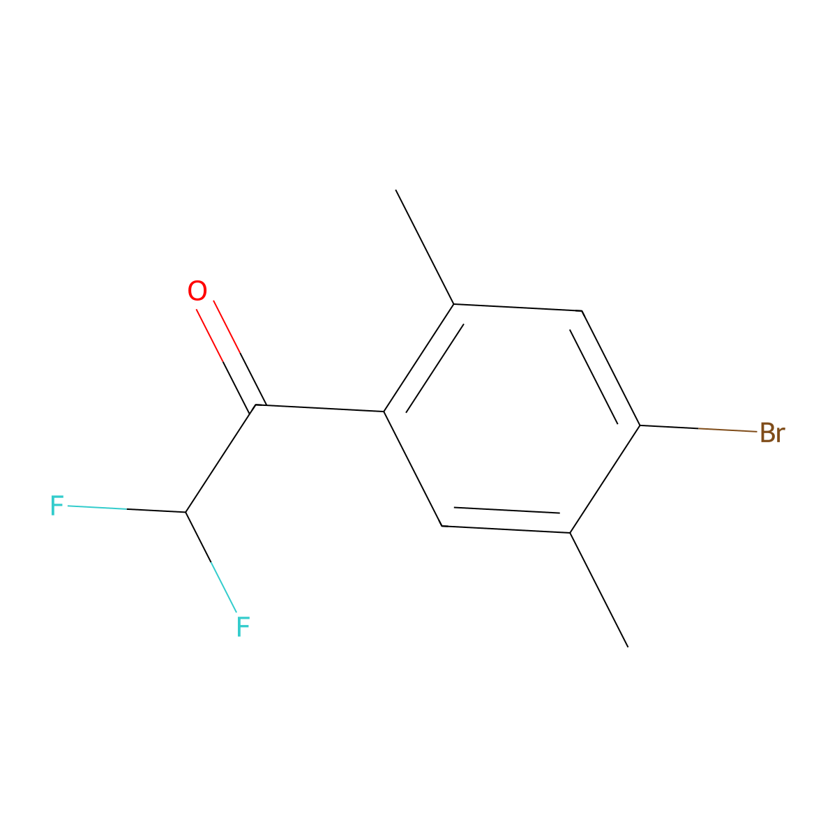 1-(4-Bromo-2,5-dimethylphenyl)-2,2-difluoroethan-1-one molecular structure, CAS 1698290-54-8