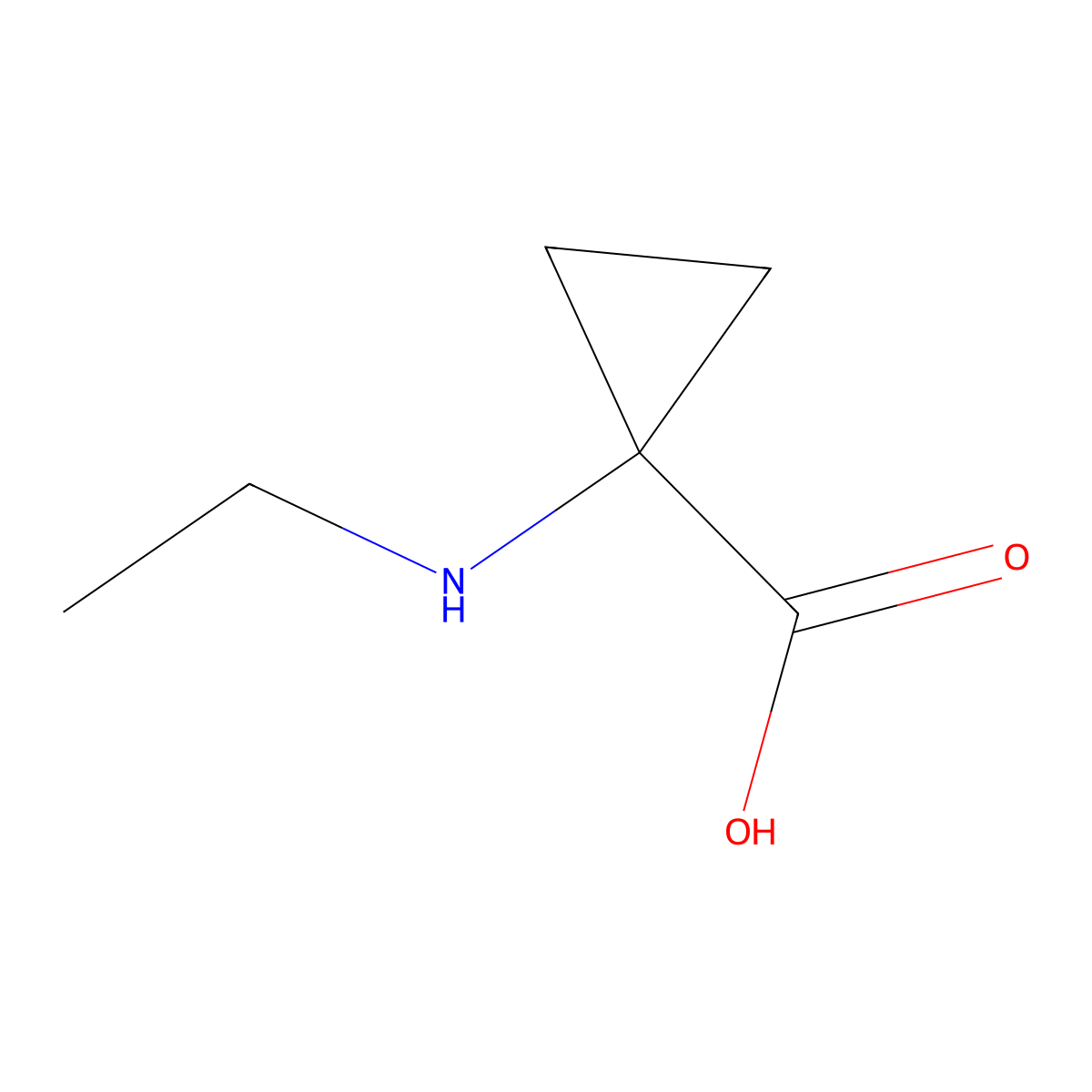 1-(Ethylamino)cyclopropane-1-carboxylic acid molecular structure, CAS 1698299-32-9