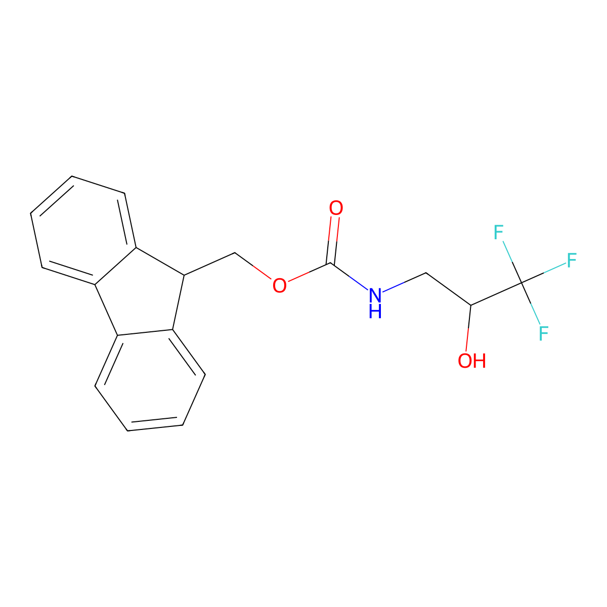 (9H-fluoren-9-yl)methyl N-(3,3,3-trifluoro-2-hydroxypropyl)carbamate molecular structure, CAS 1698307-40-2