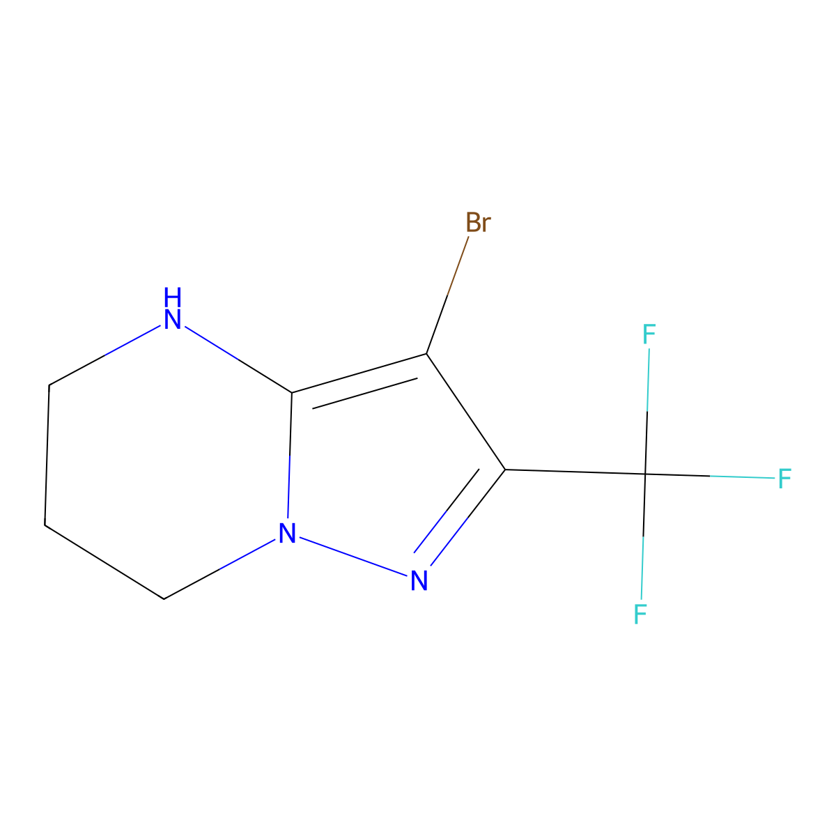 3-Bromo-2-(trifluoromethyl)-4H,5H,6H,7H-pyrazolo[1,5-a]pyrimidine molecular structure, CAS 1698312-25-2