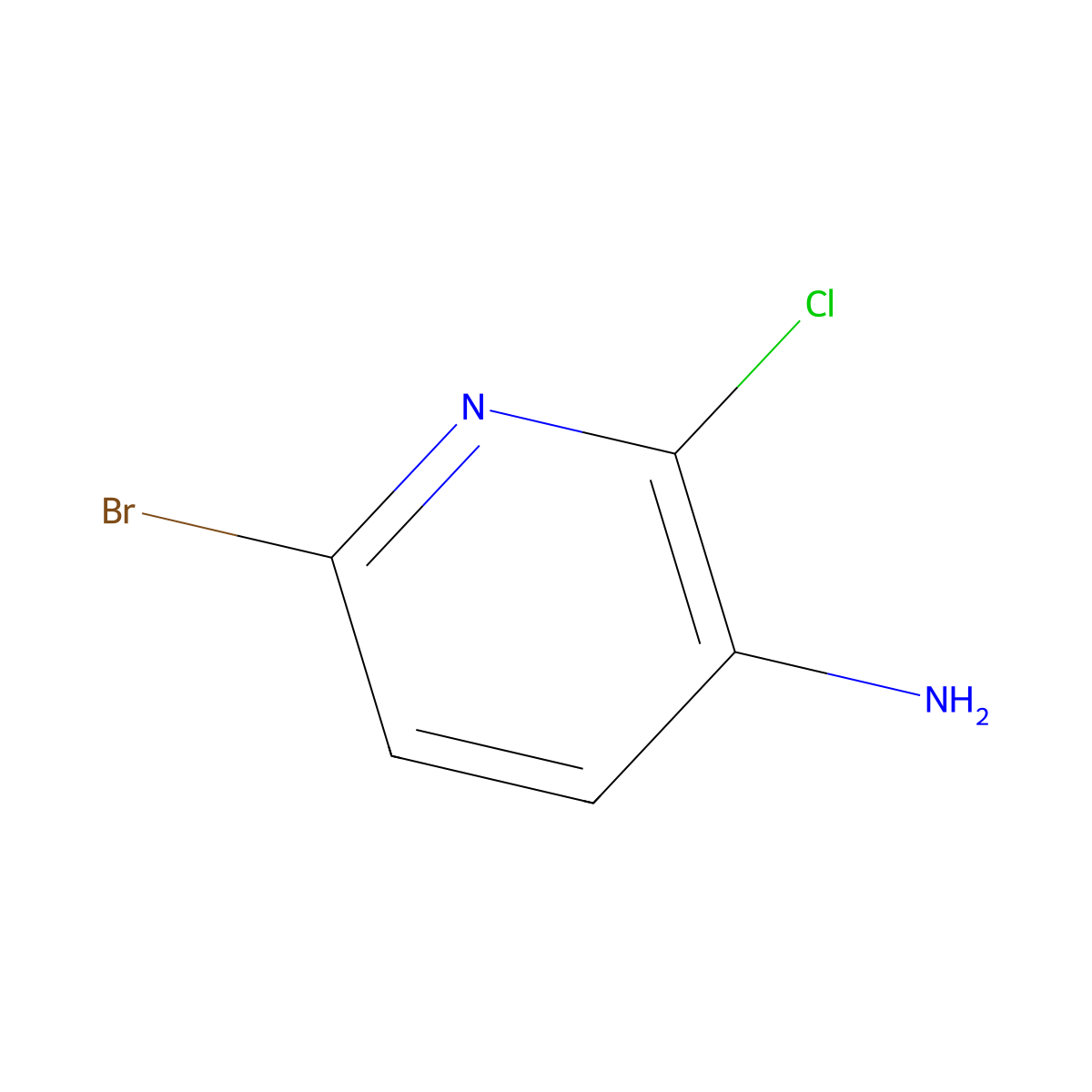 6-Bromo-2-chloropyridin-3-amine molecular structure, CAS 169833-70-9