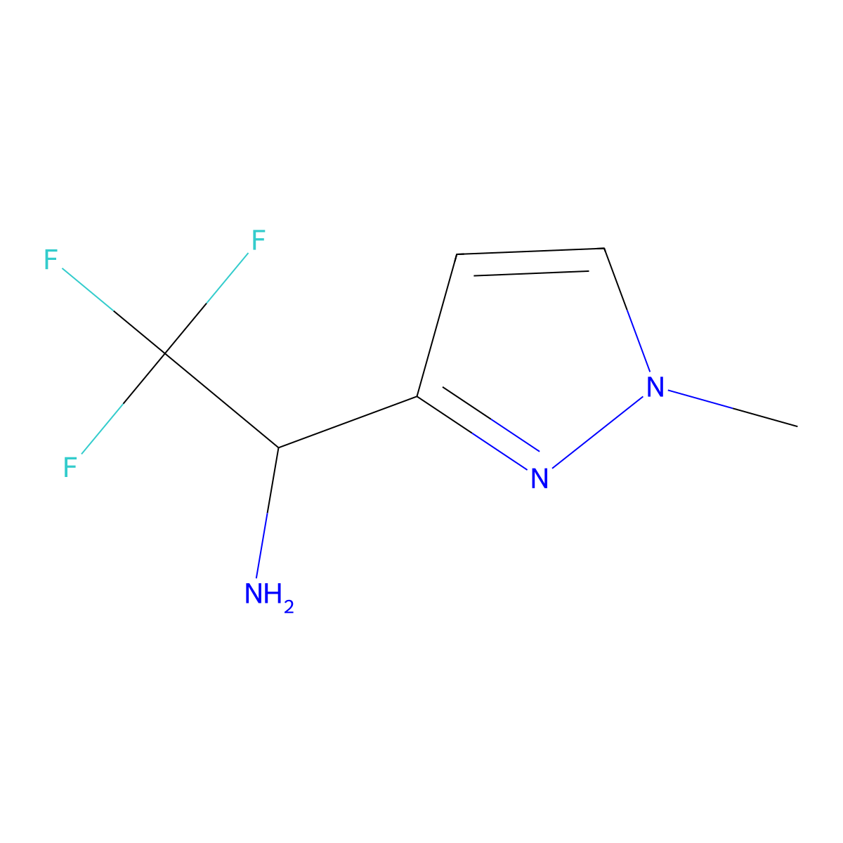 2,2,2-Trifluoro-1-(1-methyl-1h-pyrazol-3-yl)ethan-1-amine molecular structure, CAS 1698352-97-4