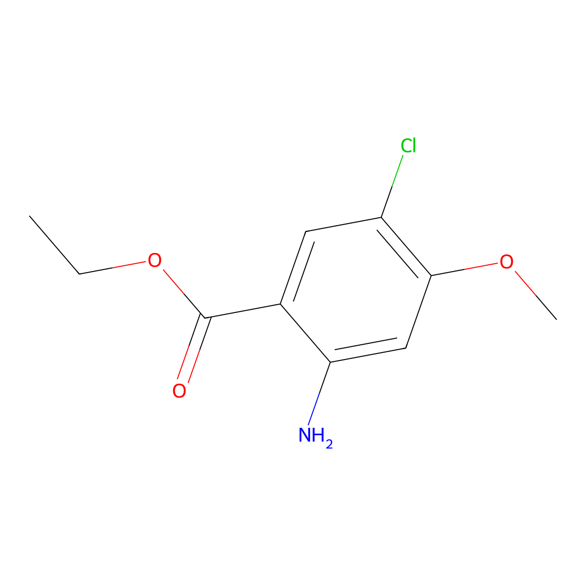 Ethyl 2-amino-5-chloro-4-methoxybenzoate molecular structure, CAS 1698356-11-4
