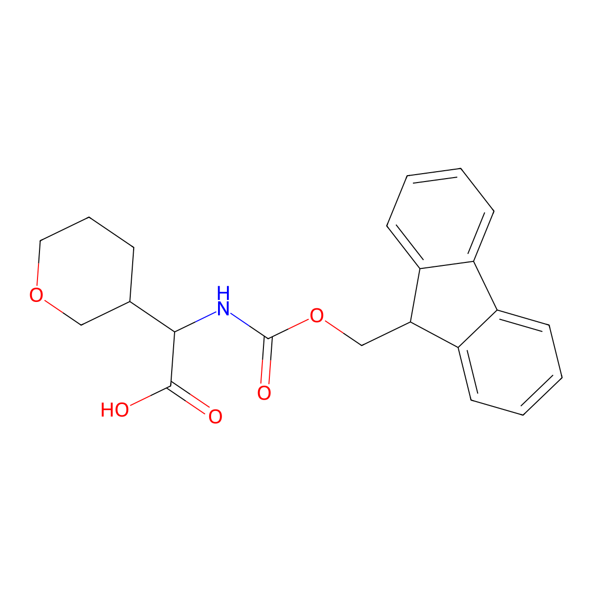 2-({[(9H-fluoren-9-yl)methoxy]carbonyl}amino)-2-(oxan-3-yl)acetic acid molecular structure, CAS 1698357-98-0