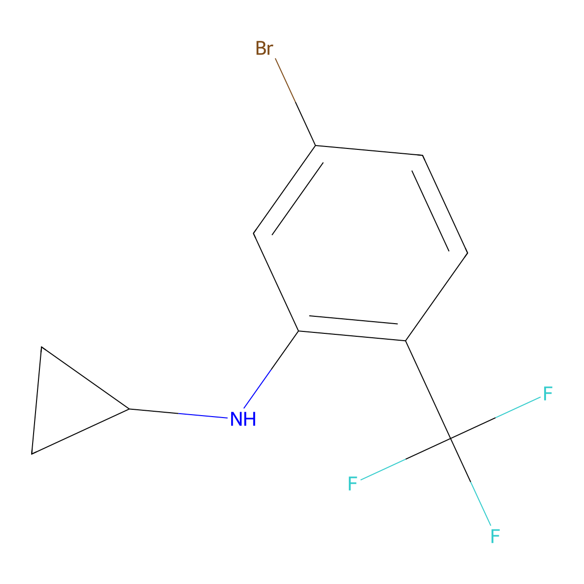 5-Bromo-N-cyclopropyl-2-(trifluoromethyl)aniline molecular structure, CAS 1698378-64-1