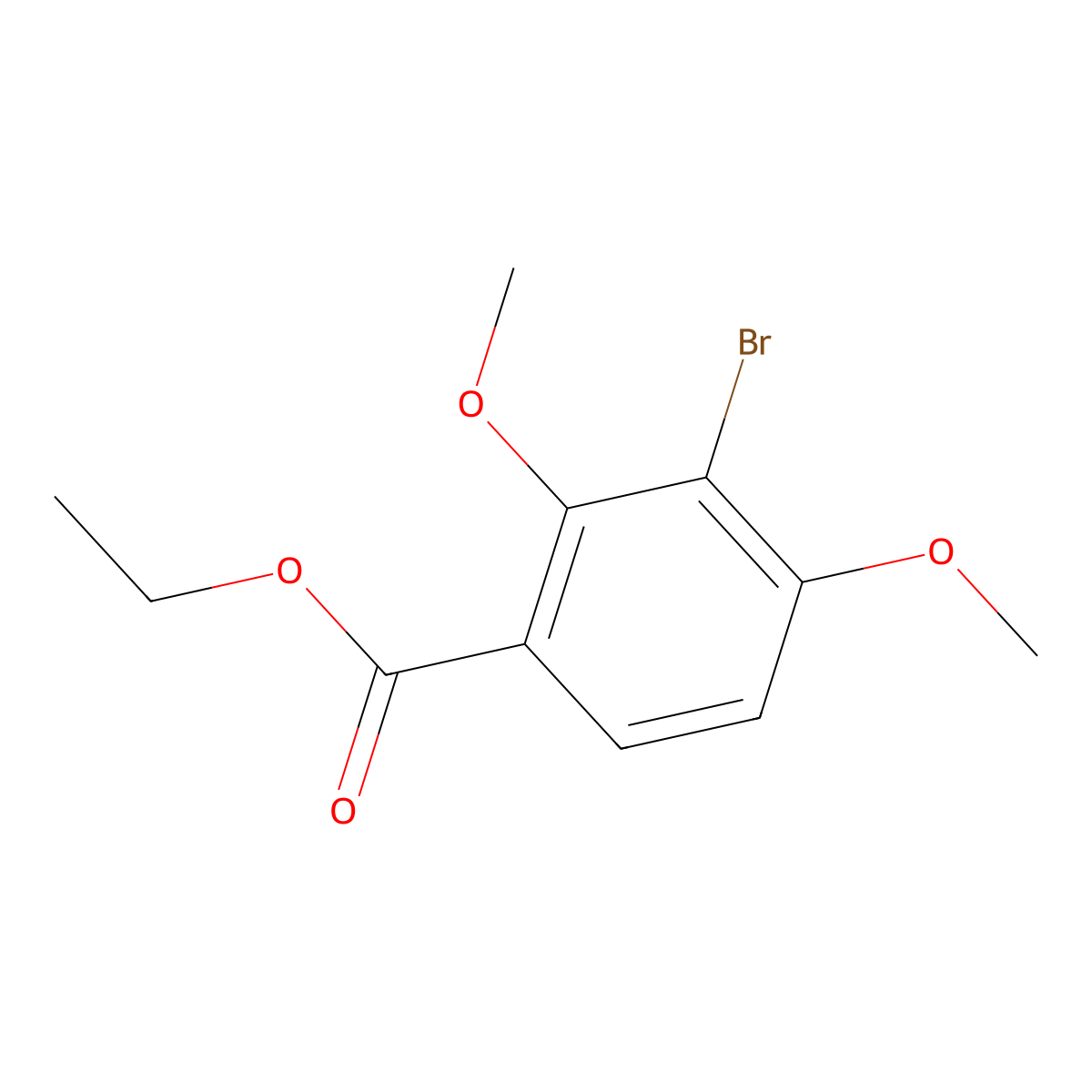 Ethyl 3-bromo-2,4-dimethoxybenzoate molecular structure, CAS 1698381-29-1