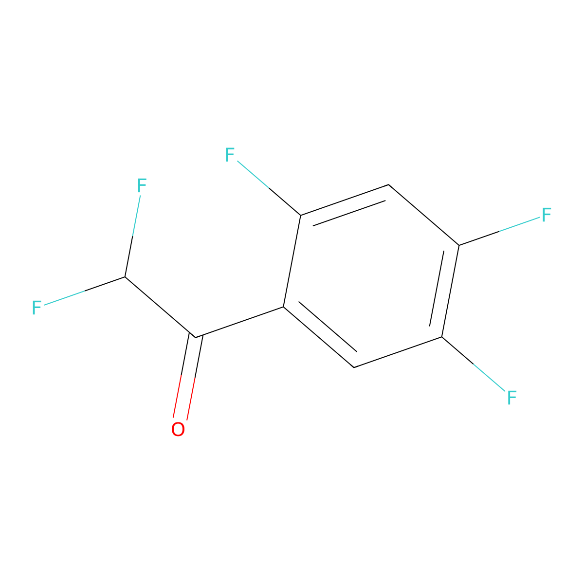 2,2-Difluoro-1-(2,4,5-trifluorophenyl)ethan-1-one molecular structure, CAS 1698392-63-0