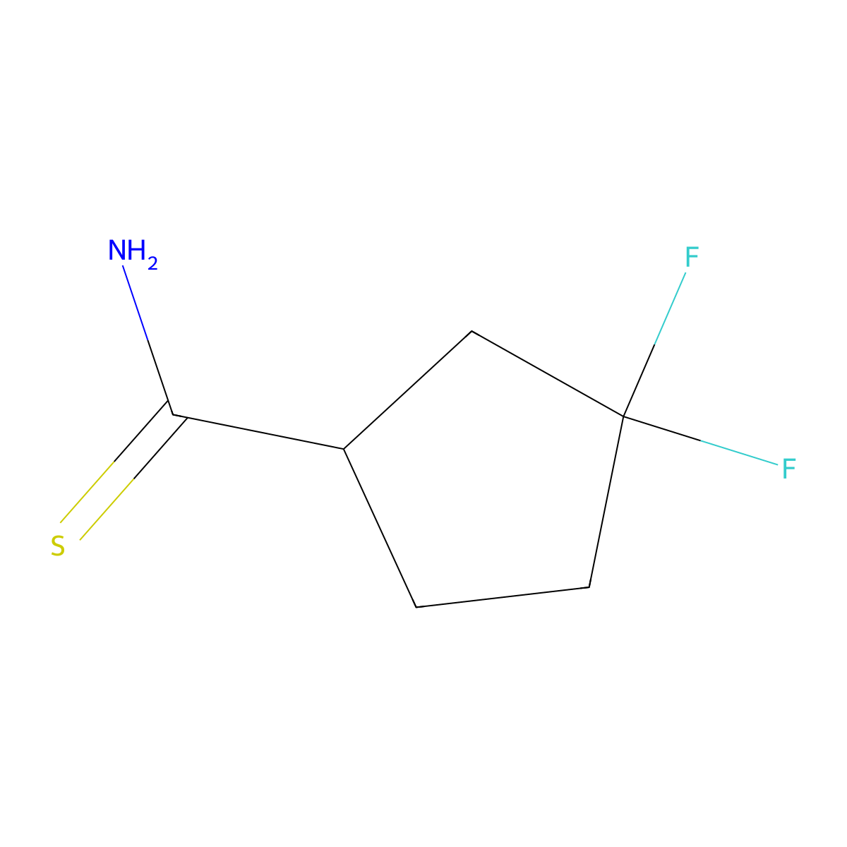 3,3-Difluorocyclopentane-1-carbothioamide molecular structure, CAS 1698394-32-9