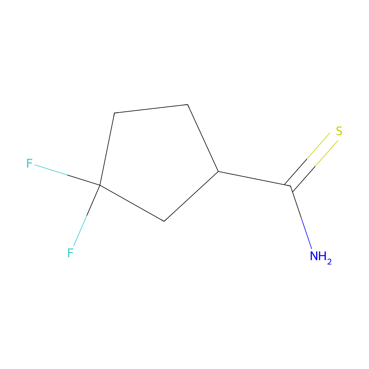 3,3-Difluorocyclopentane-1-carbothioamide molecular structure, CAS 1698394-32-9