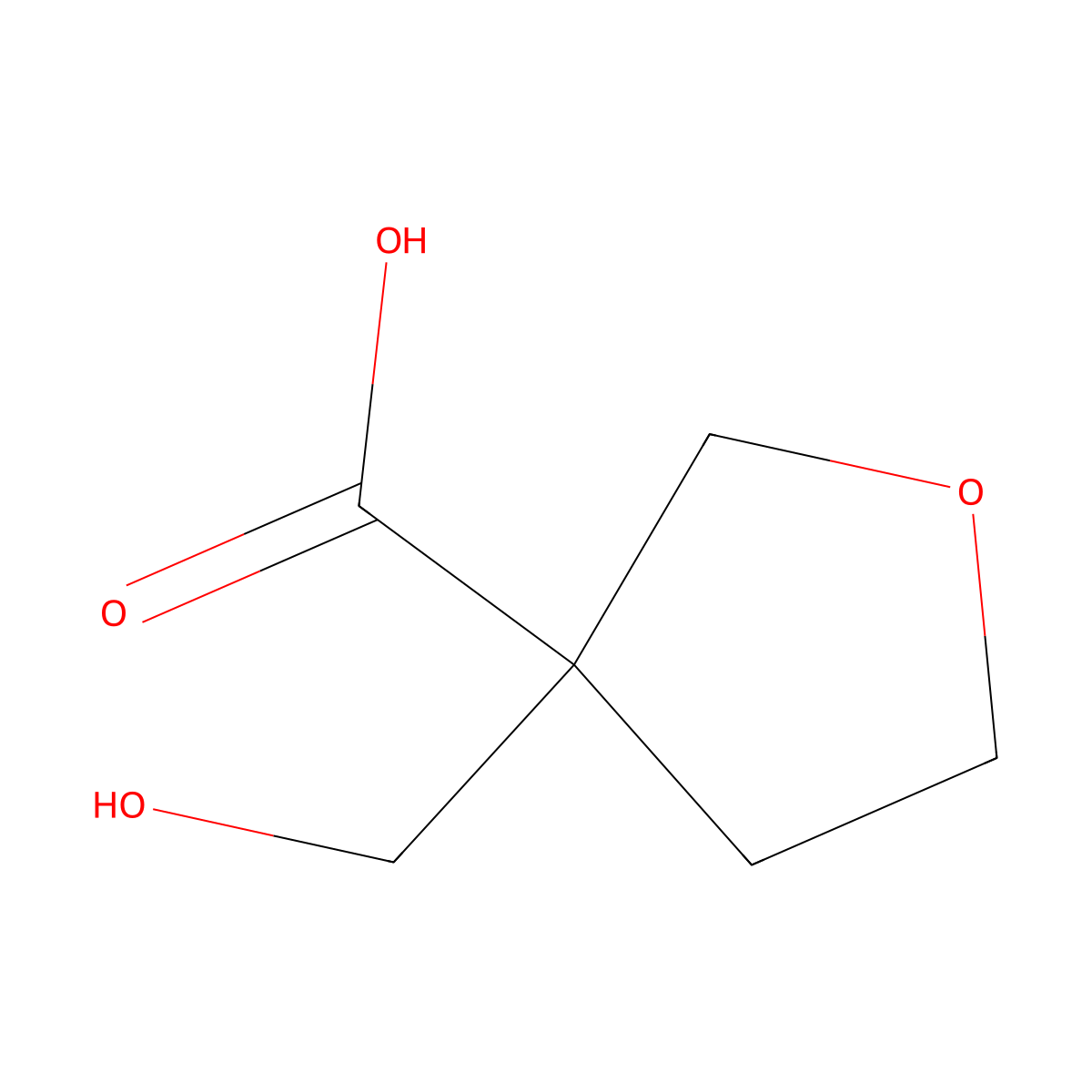 3-(Hydroxymethyl)oxolane-3-carboxylic acid molecular structure, CAS 1698397-84-0