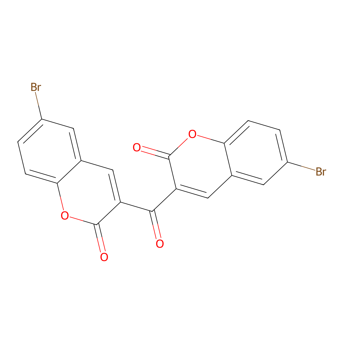 2h-1-Benzopyran-2-one, 3,3'-carbonylbis[6-bromo- molecular structure, CAS 16984-77-3