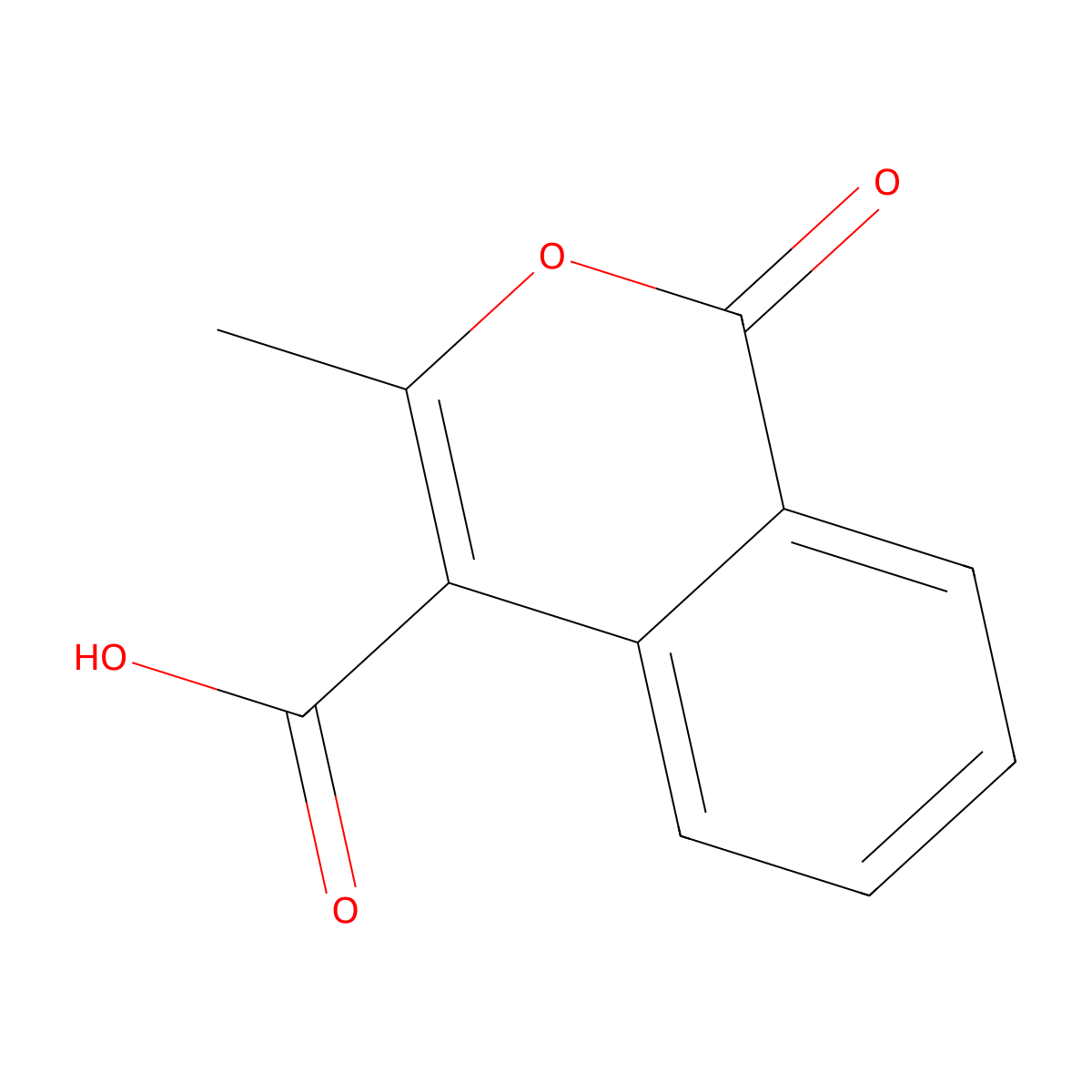 3-Methyl-1-oxo-1H-2-benzopyran-4-carboxylic acid molecular structure, CAS 16984-81-9