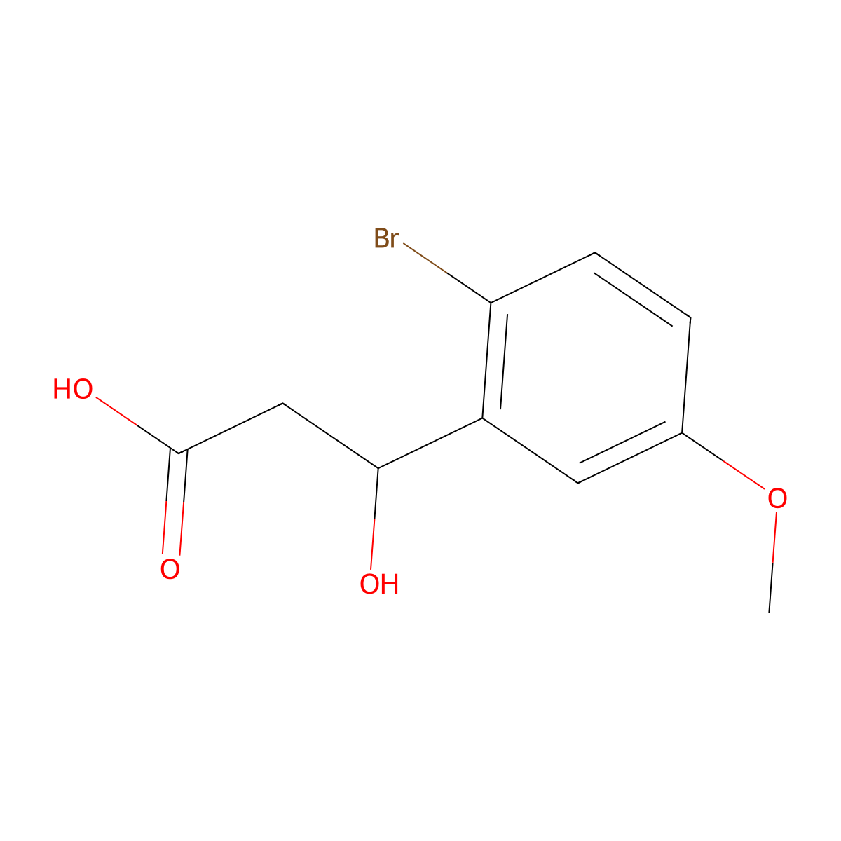 3-(2-Bromo-5-methoxyphenyl)-3-hydroxypropanoic acid molecular structure, CAS 1698402-13-9