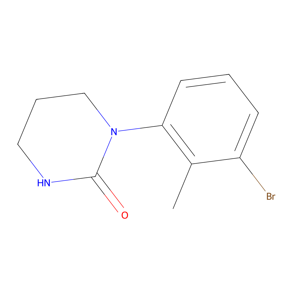 1-(3-Bromo-2-methylphenyl)-1,3-diazinan-2-one molecular structure, CAS 1698402-96-8